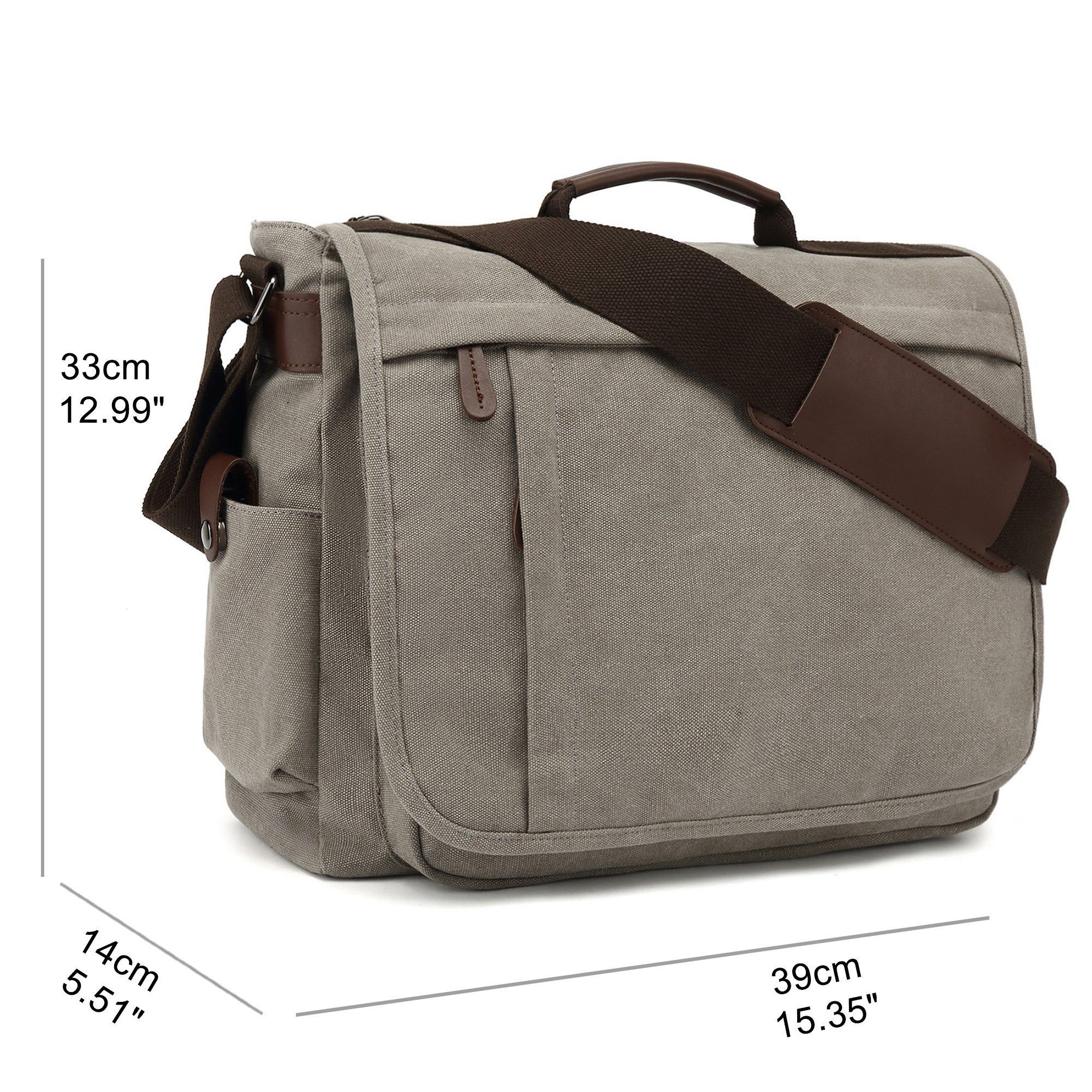 TAN.TOMI Umhängetasche Umhängetasche Herren Schultertasche 15.6 Zoll Kuriertasche aus Canvas, Hochwertige Herrentasche Schultertasche/Kuriertasche/Messenger Bag