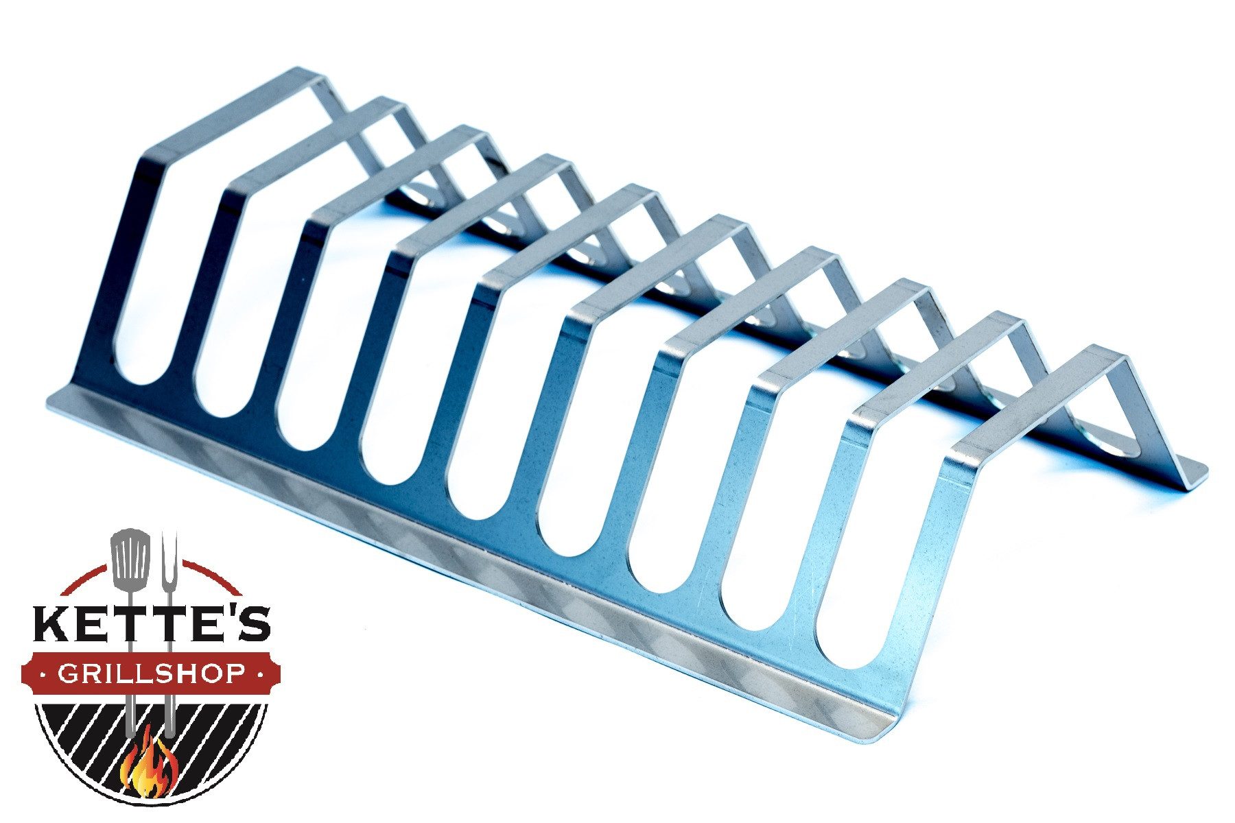 Kette´s Grillzubehör Grillerweiterung Edelstahl Spareribs Halter für BBQ-Profis in Zwei Größen, Rostfrei