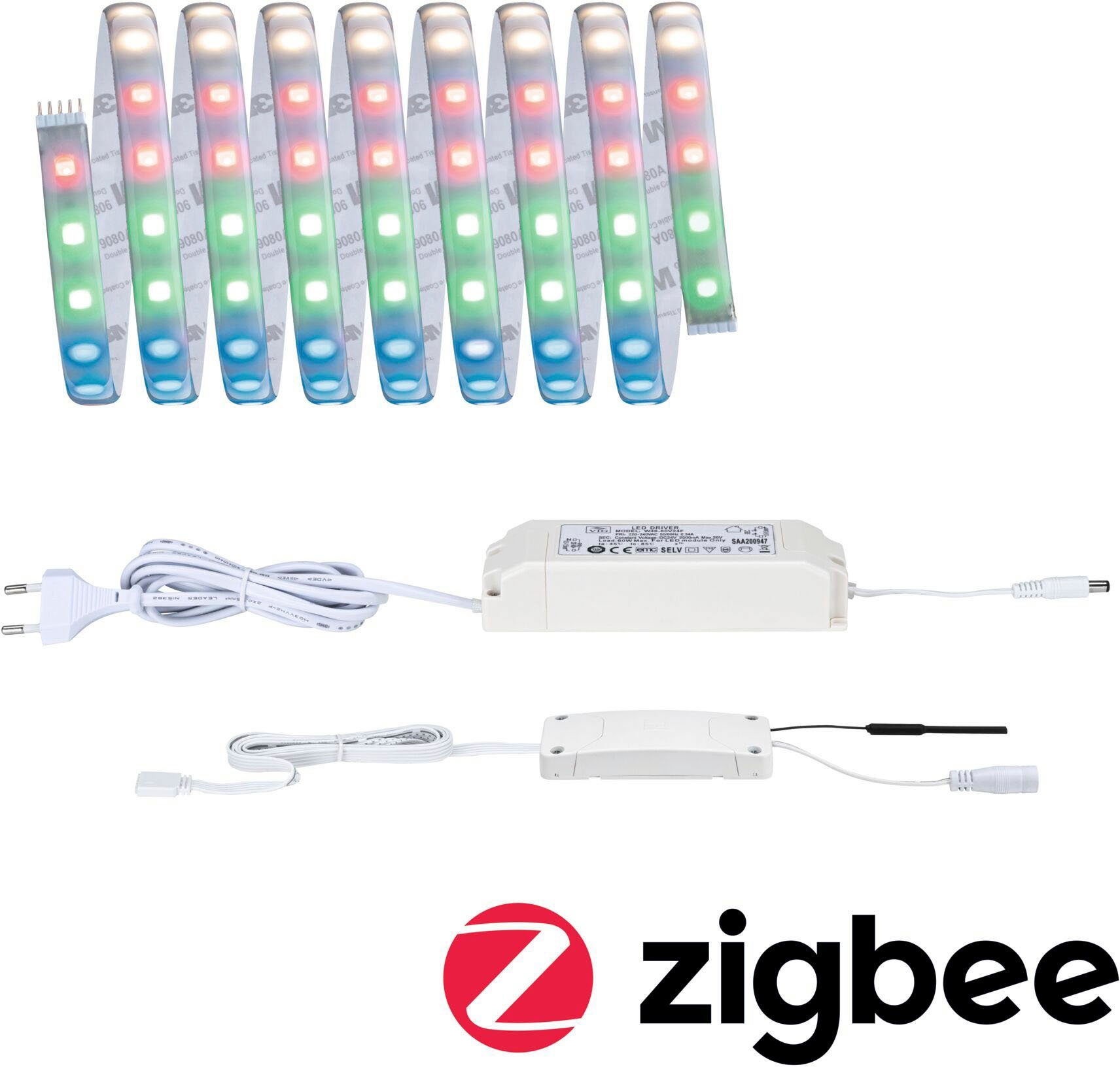 1-flammig LED-Streifen RGBW Smart 27W beschichtet, Zigbee IP44 1200lm 500 Home MaxLED 3m Paulmann