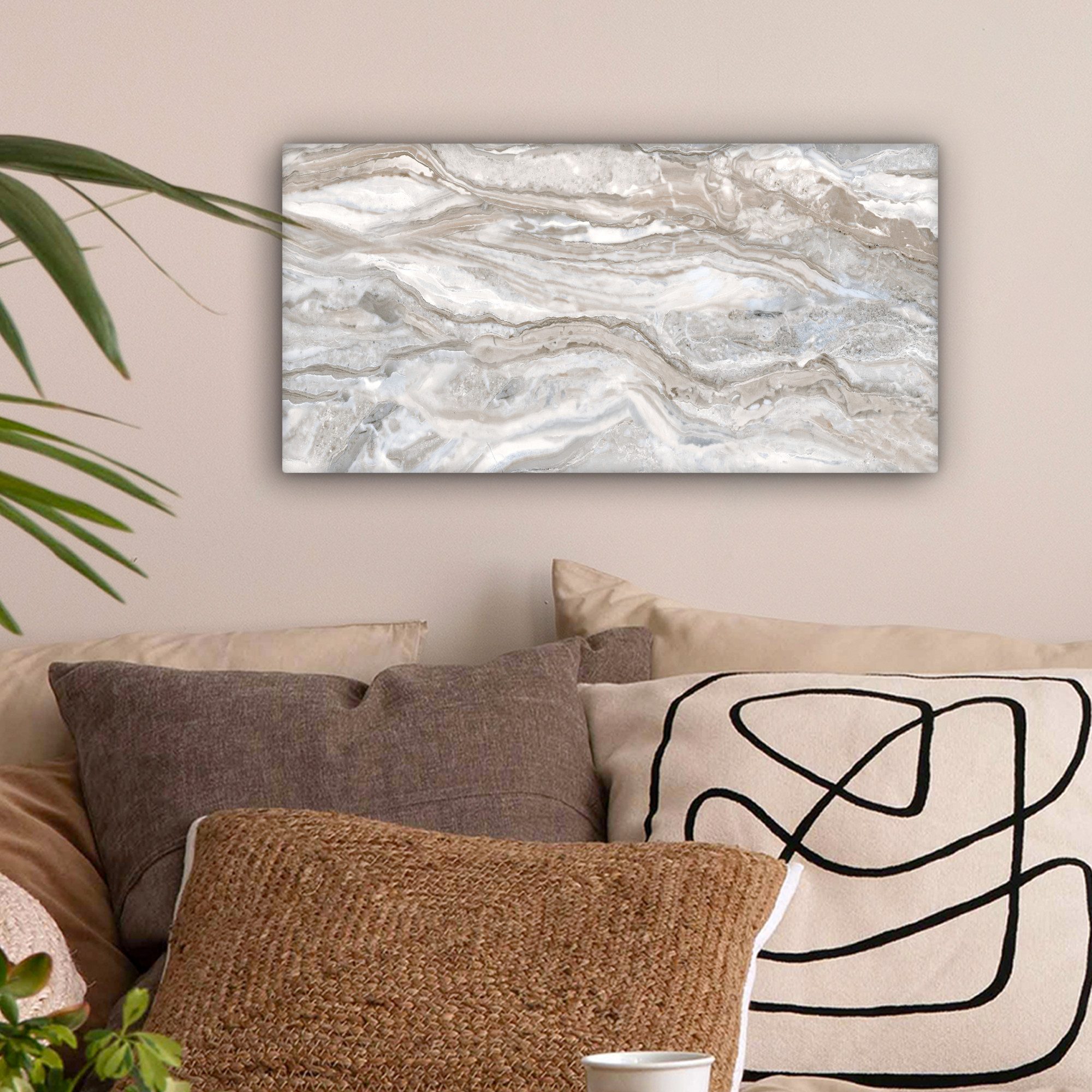 OneMillionCanvasses® Leinwandbild Panorama Marmor - Textur - Grau, Fotodruc günstig online kaufen
