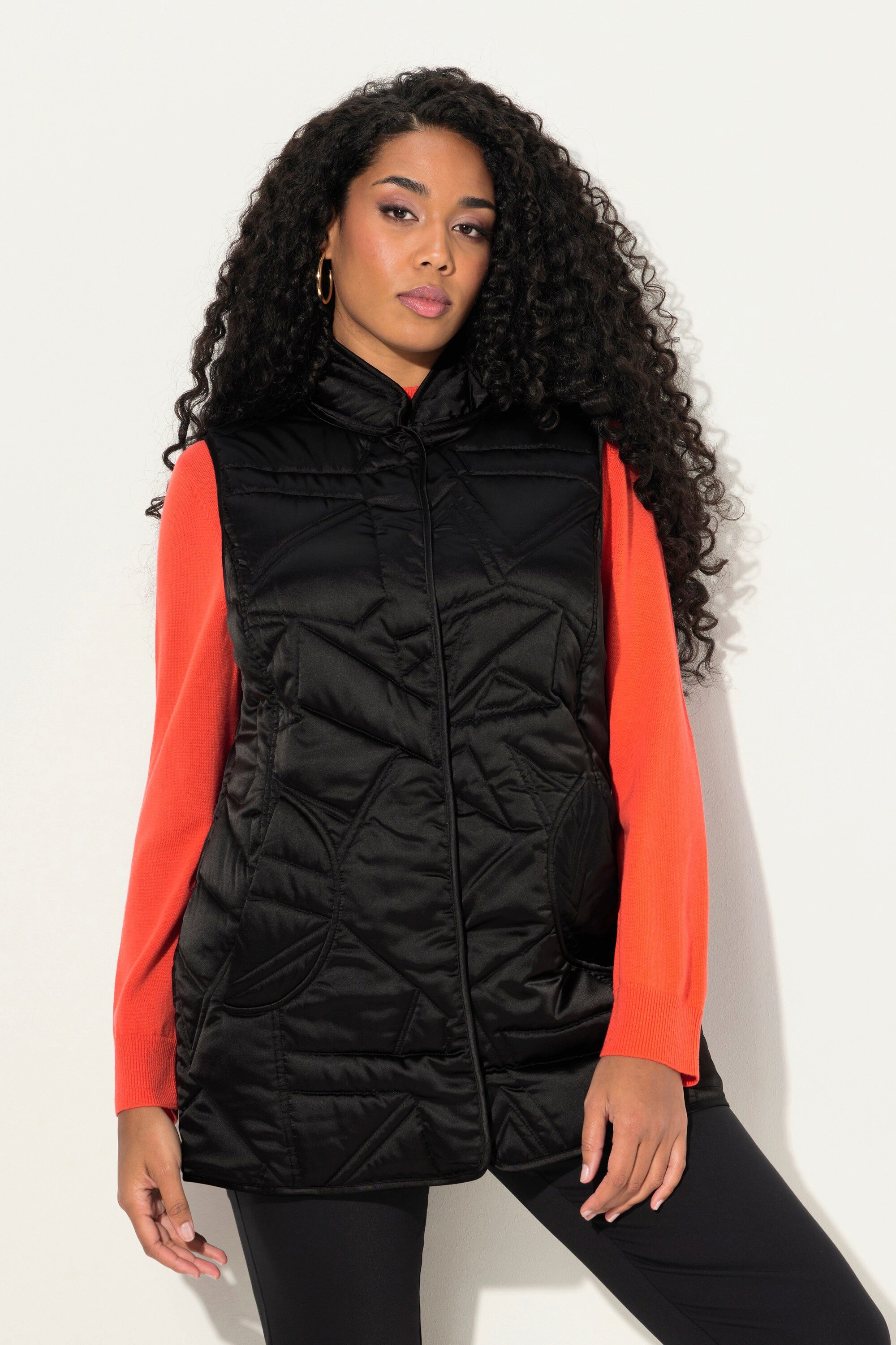 Ulla Popken Steppweste Steppweste Rundhals Daunenoptik ärmellos