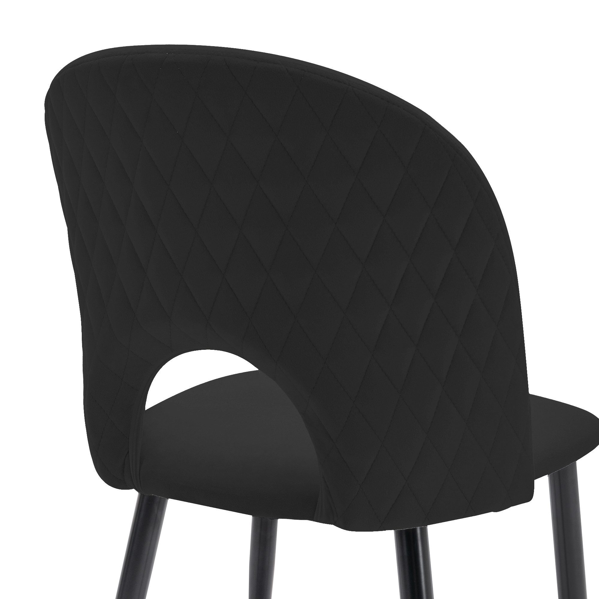 Essgruppe, (117x68 cm Küchentisch mit 4x Polsterstühlen), mit Diamantmuster, Verstellbare Stuhlbeine, Samt Esszimmerstuhl