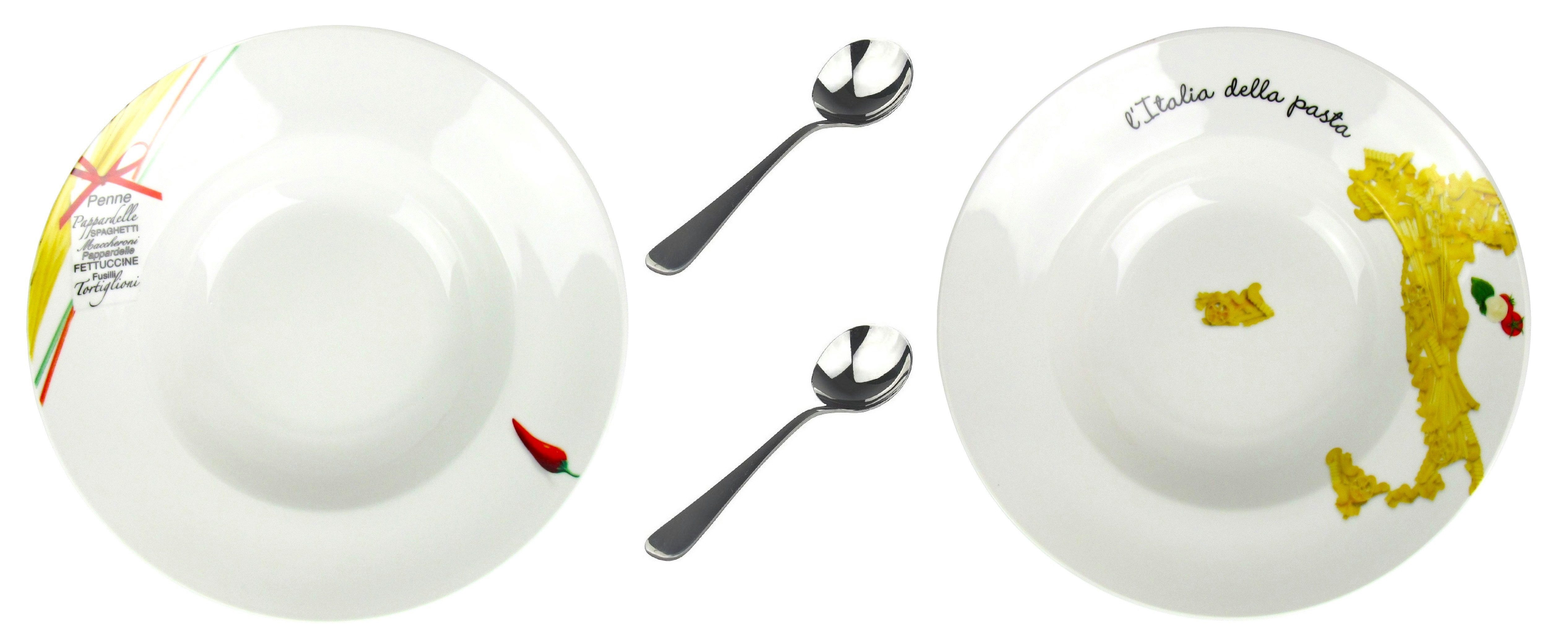 Retsch Arzberg Pastateller XL Ø 27 cm italienisches Design, (2 St), Inkl. Pastalöffel Spülmaschinengeeignet