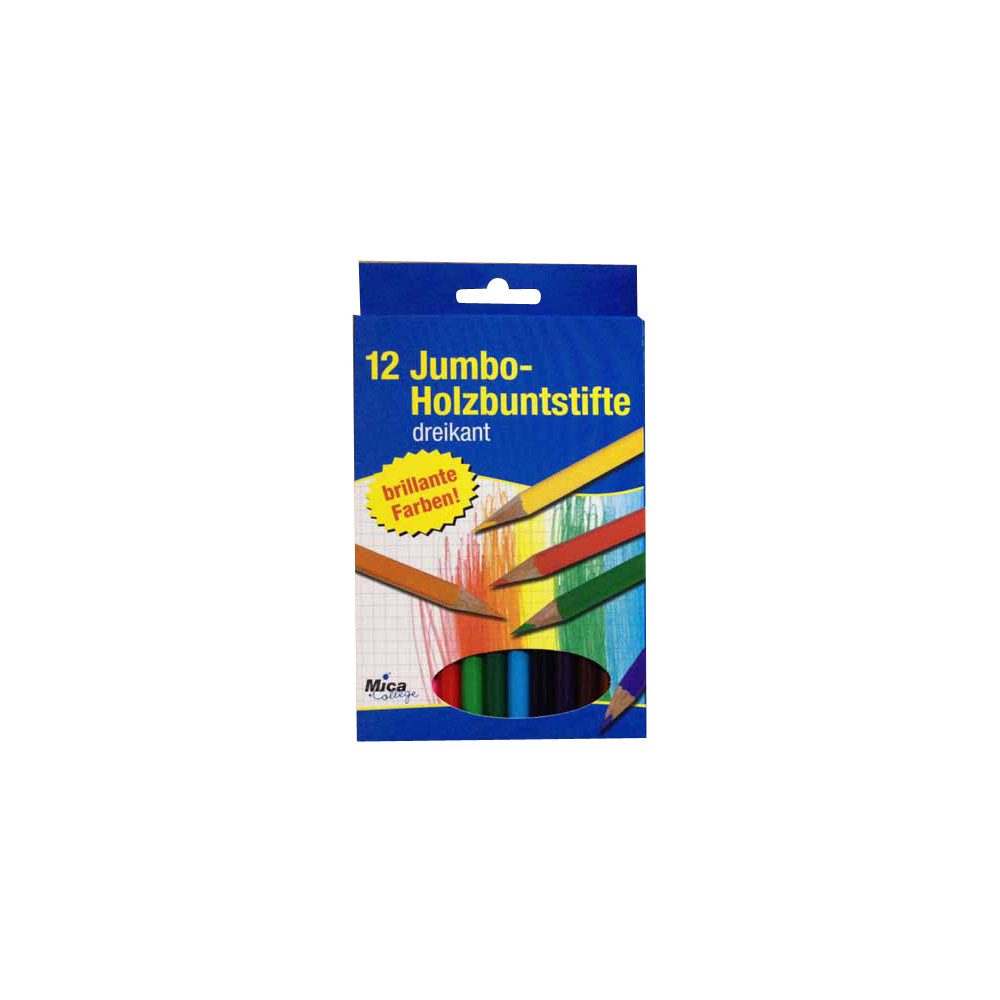 MICA Buntstift 12 dreieckige Jumbo-Buntstifte - Mica College