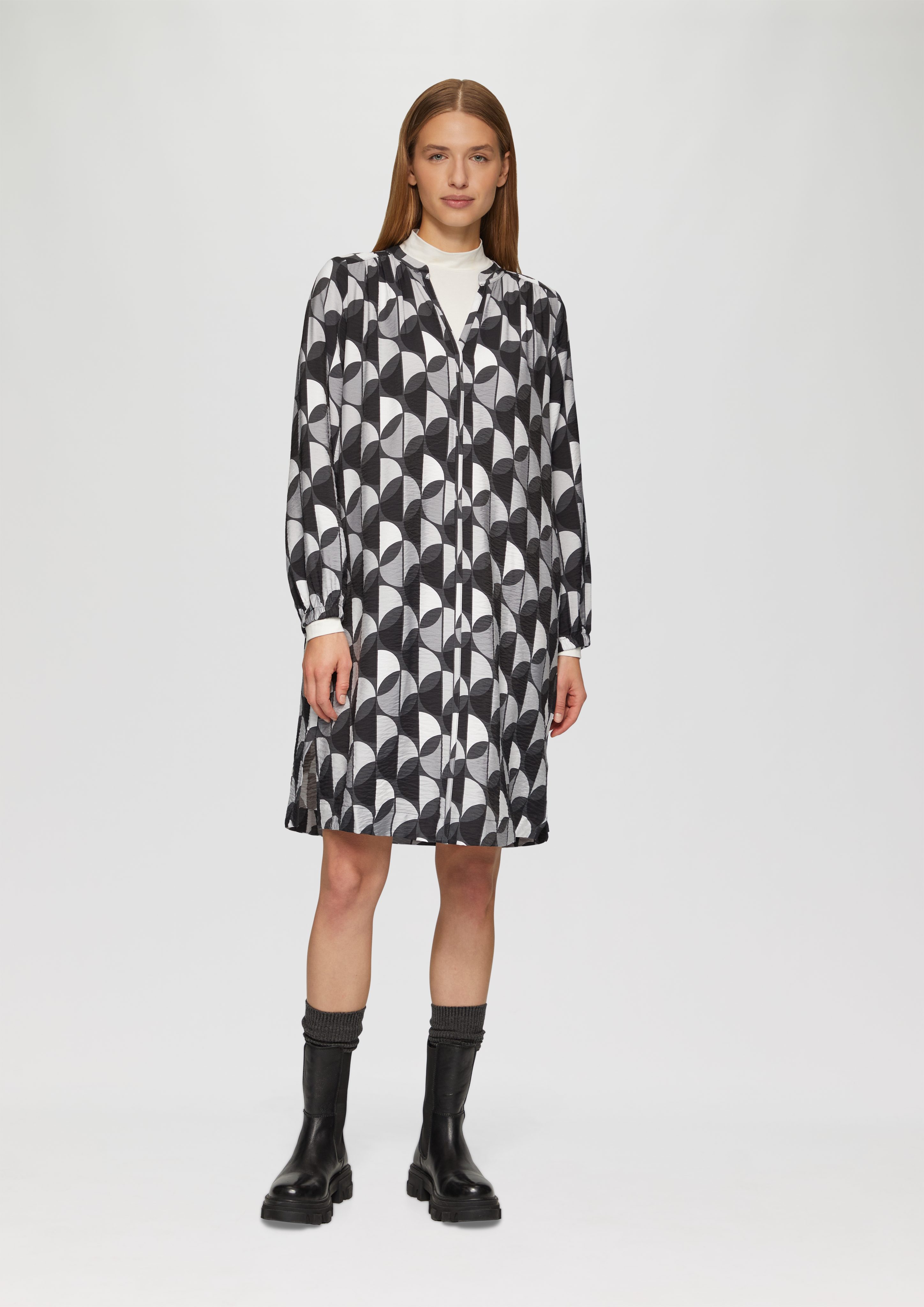 s.Oliver Minikleid Viskose-Kleid mit All-over-Print und günstig online kaufen