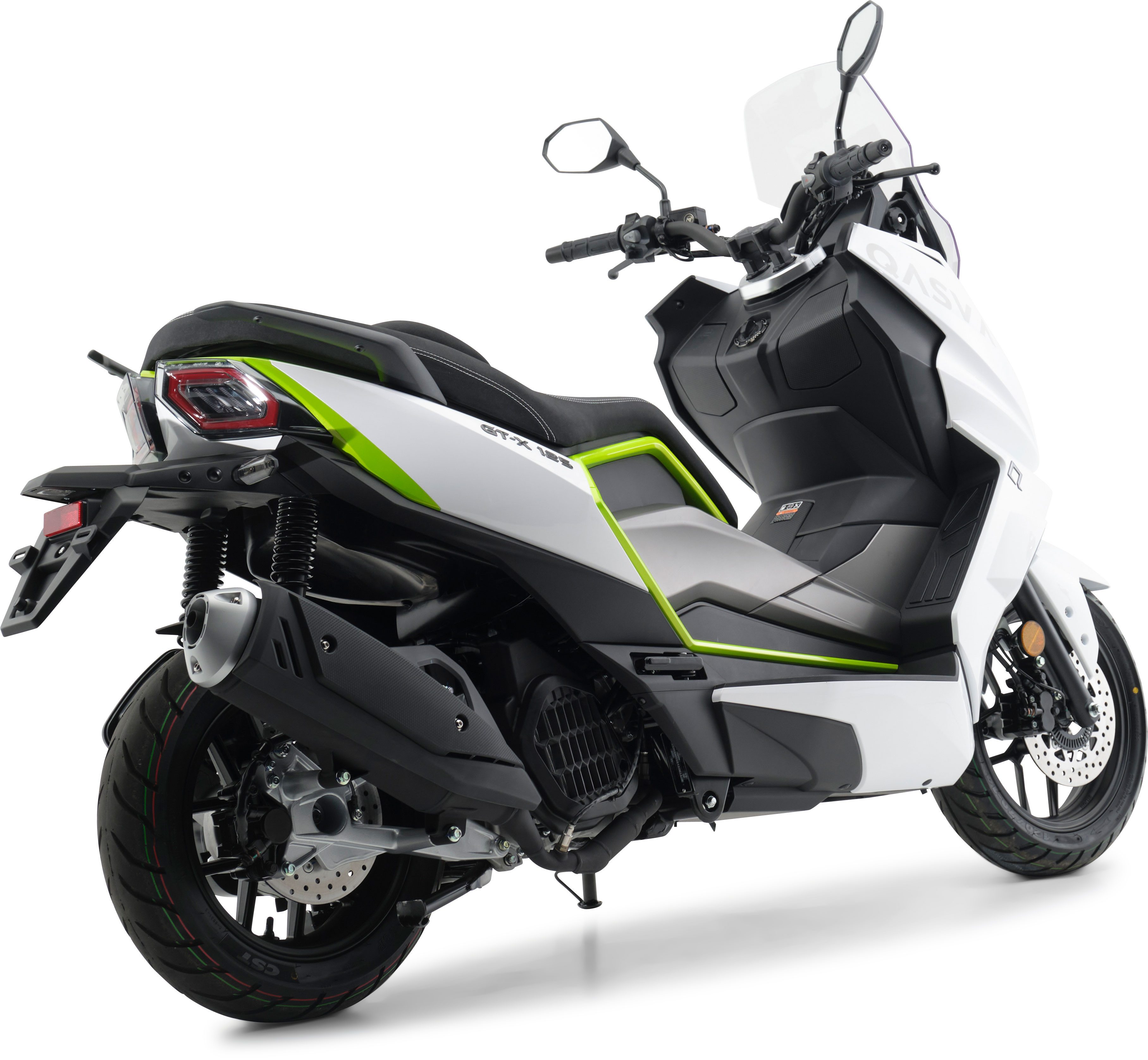 Burnout GT-X 125cc Arctic Neon Scooter, 125cc, 92 km/h, Euro 5+, LED Lighting, Navigation, 7-inch TFT Speedometer, Adjustable Windscreen