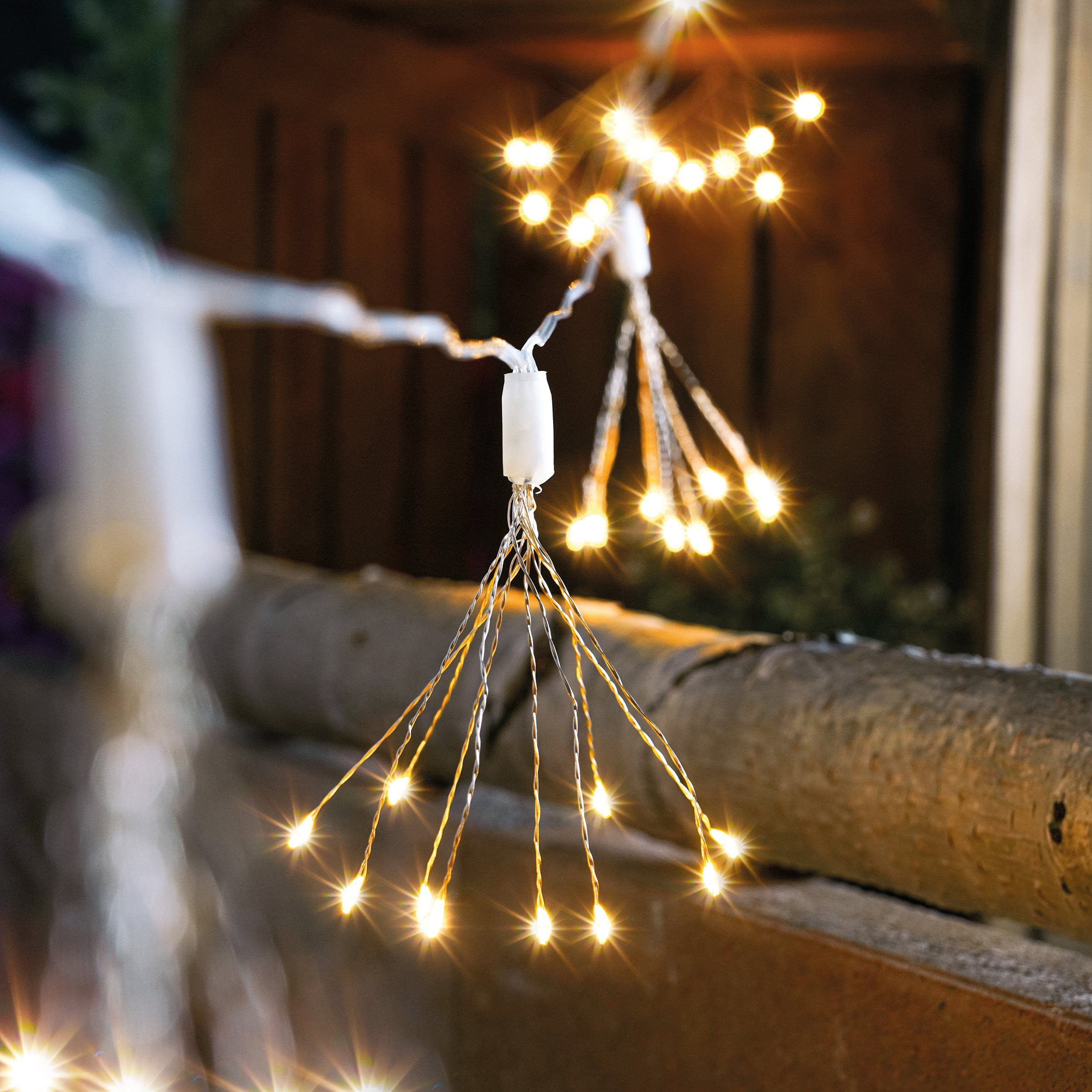 esotec LED-Lichterkette Solarkette Wunderkerze Feuerwerk 3m +2m Zuleitung 100LEDs 2800K 102575