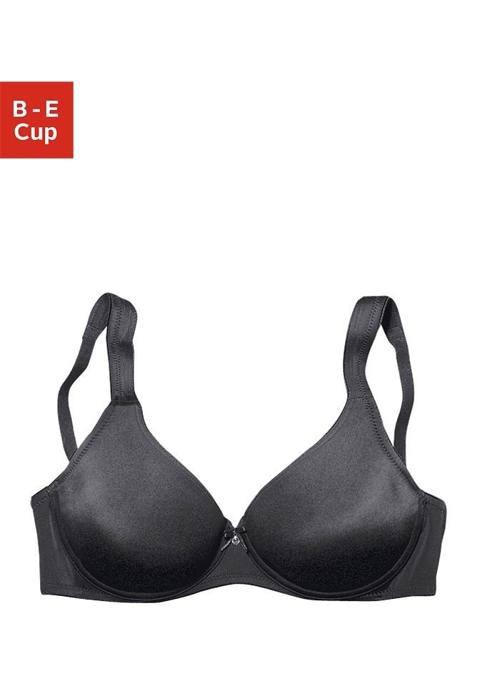 und Dessous LASCANA schwarz ungefütterten Cups, Bügel basic Basic T-Shirt-BH mit perfect