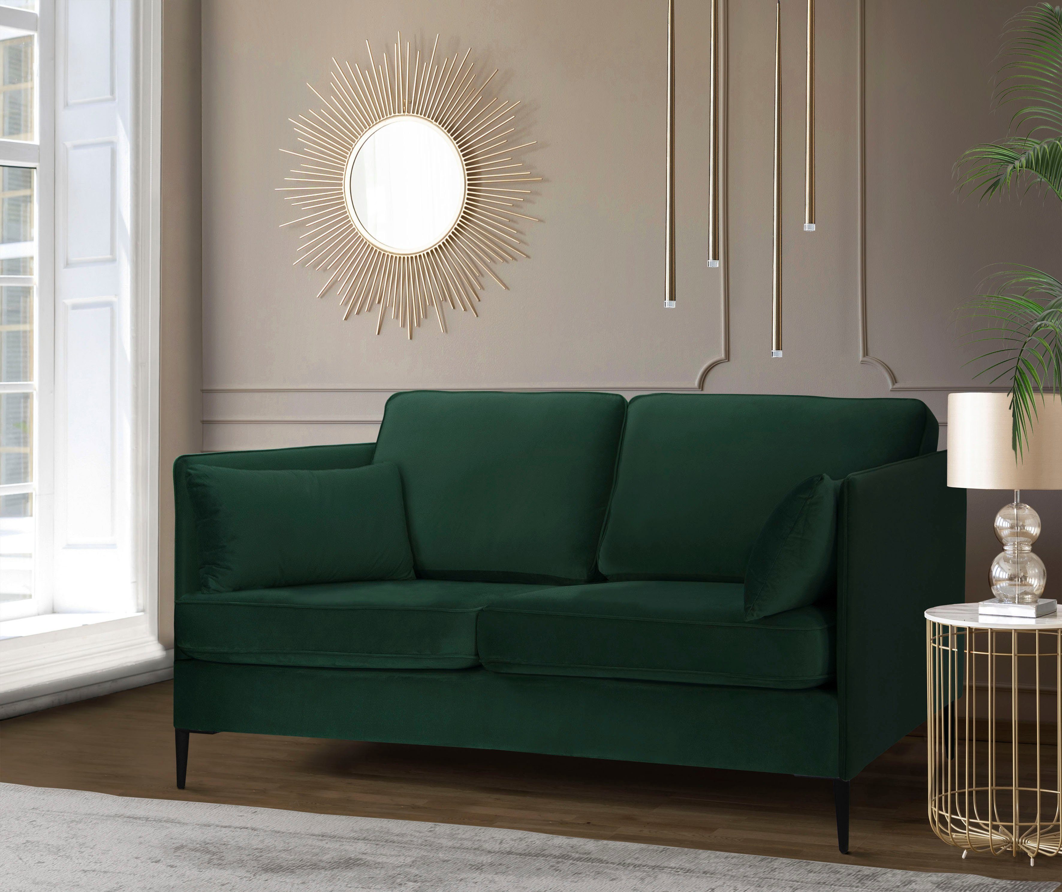 Home affaire 2-Sitzer Light, inklusive loser Zierkissen, mit schmalen Armlehnen und Teleskopfüßen