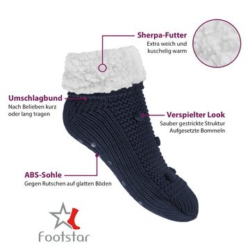 Footstar ABS-Socken Footstar Damen weiche Winter Socken Stoppersocken ABS - Navy 35-38