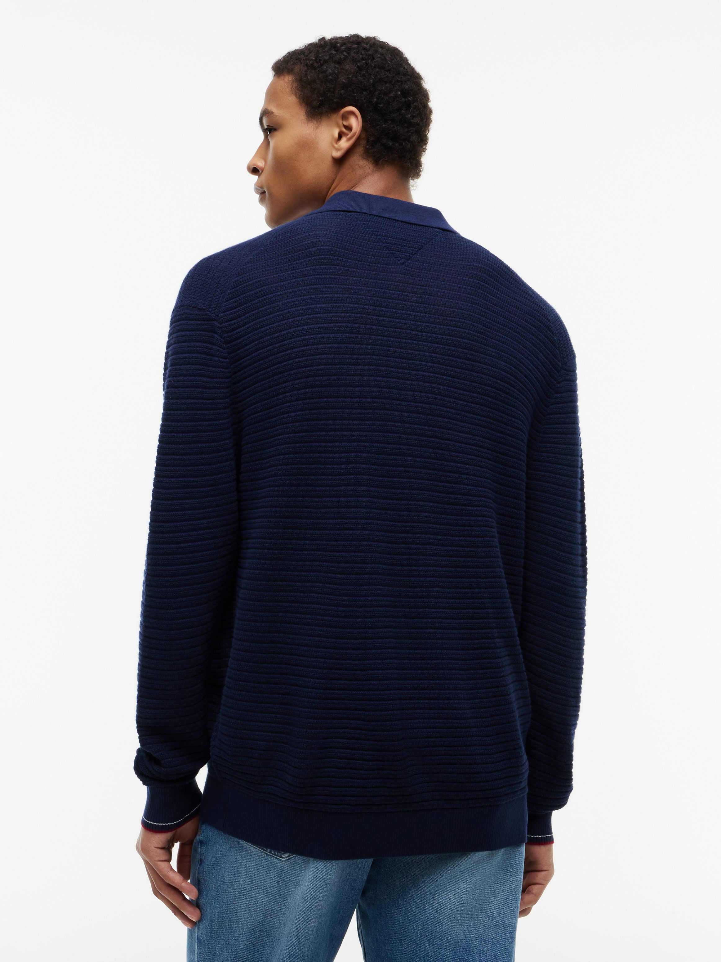Tommy Hilfiger Polokragenpullover Dress Casual Premium Line Zipper Premium Qualität mit Seide und Kaschmir - soft, atmungsaktiv