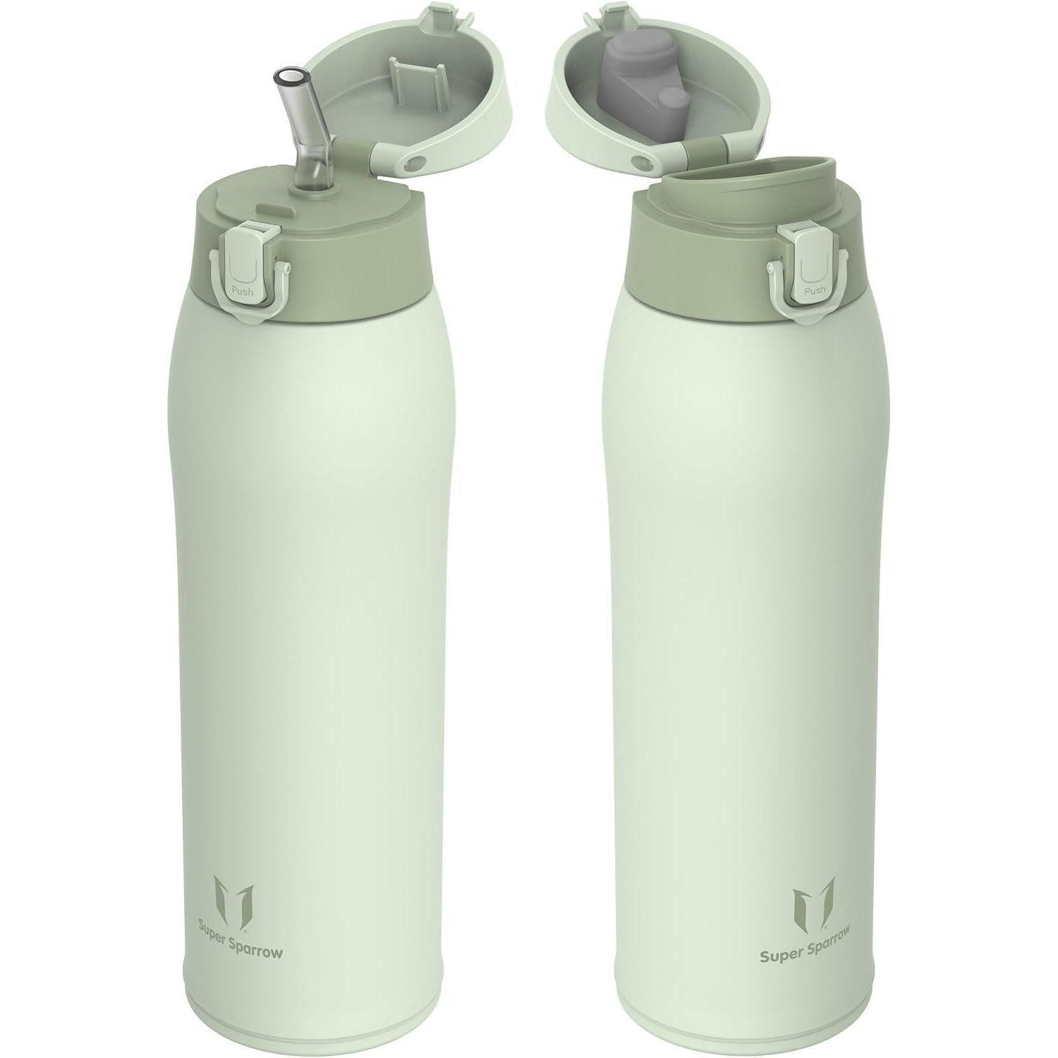 LuxusKollektion Thermoflasche Trinkflasche Edelstahl BPAfrei Auslaufsicher 350ml 950 ml M- Hellgrün