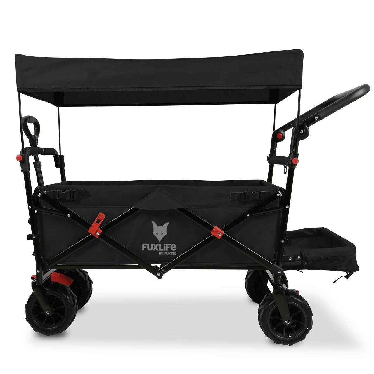 FUXLIFE Bollerwagen FX-CTB800, Offroad-Räder, Mit Sonnendach, Gepolsterter Innenraum