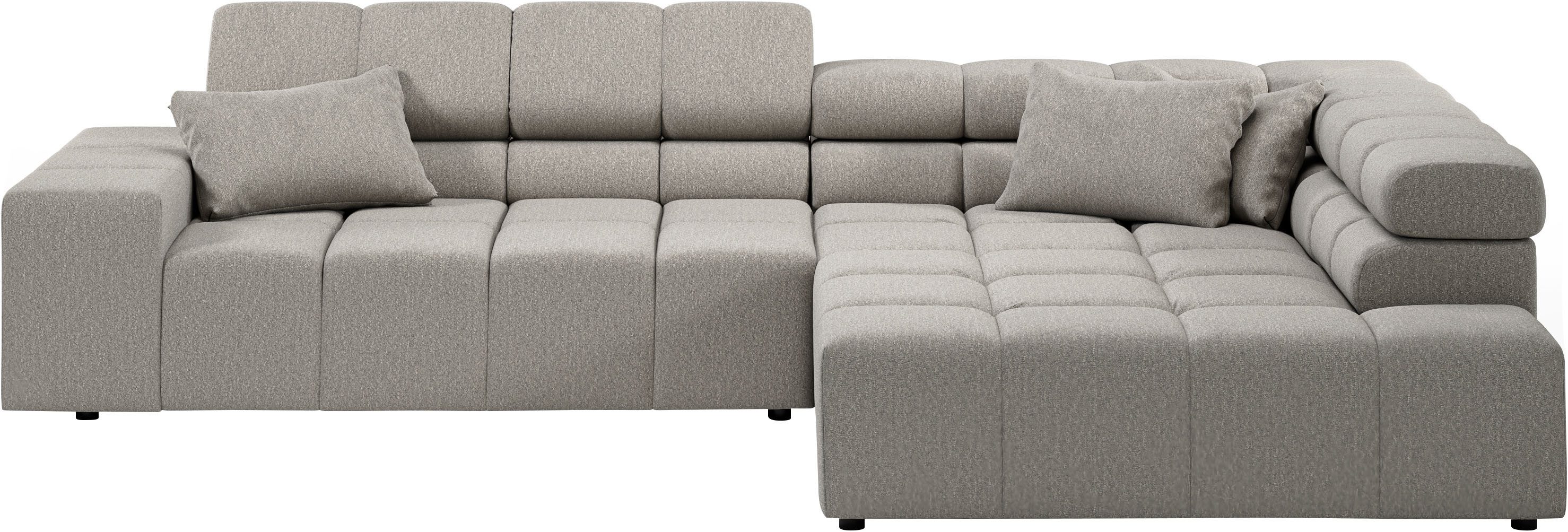 Home affaire Ecksofa Ancona incl. Kopfteilverstellung, Breite 319cm, L-Form, wahlweise motorische Sitztiefenverstellung, auch in Cord + Easy Care
