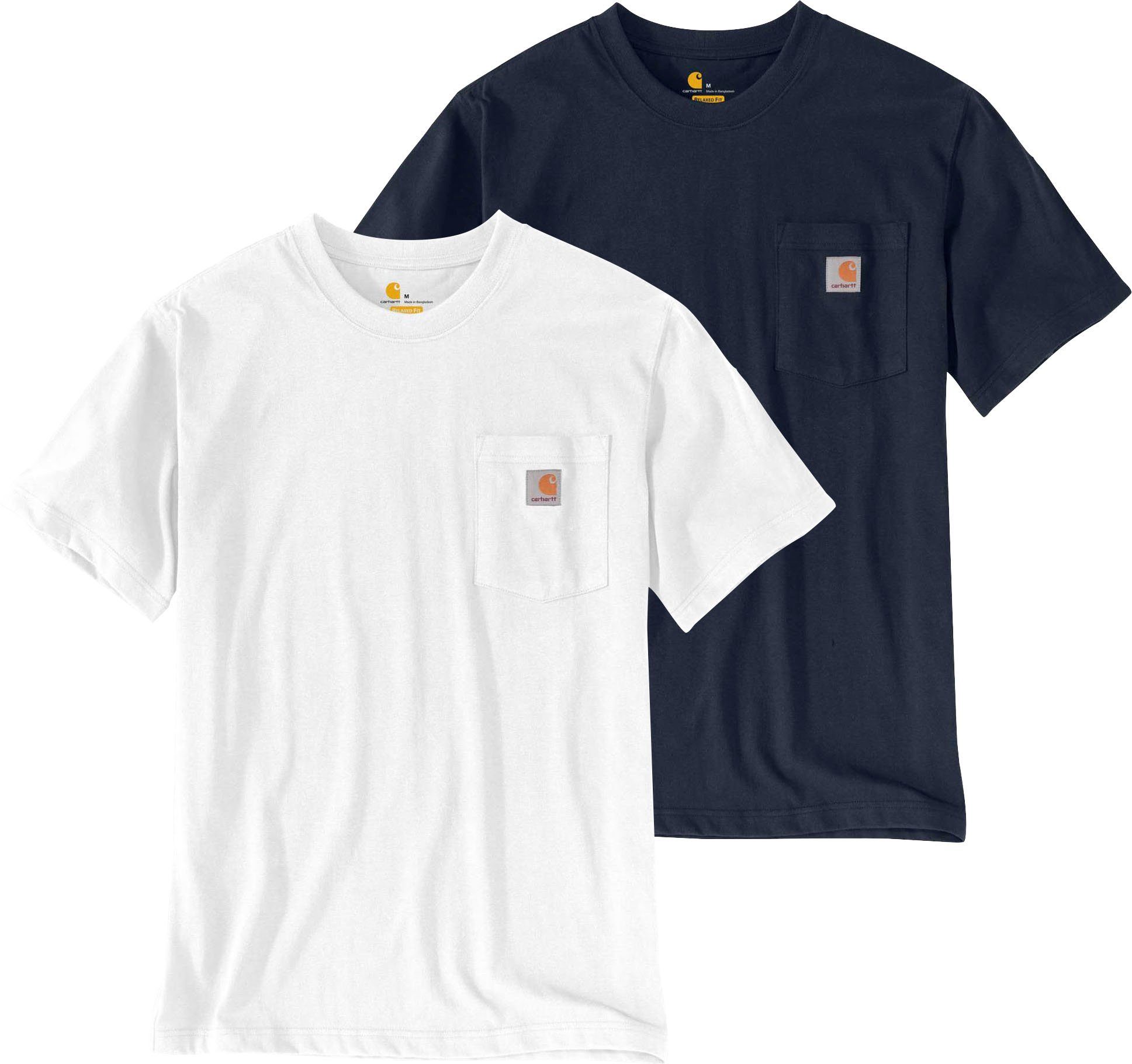 Carhartt T-Shirt (2-tlg., 2er Set) weiß und navy