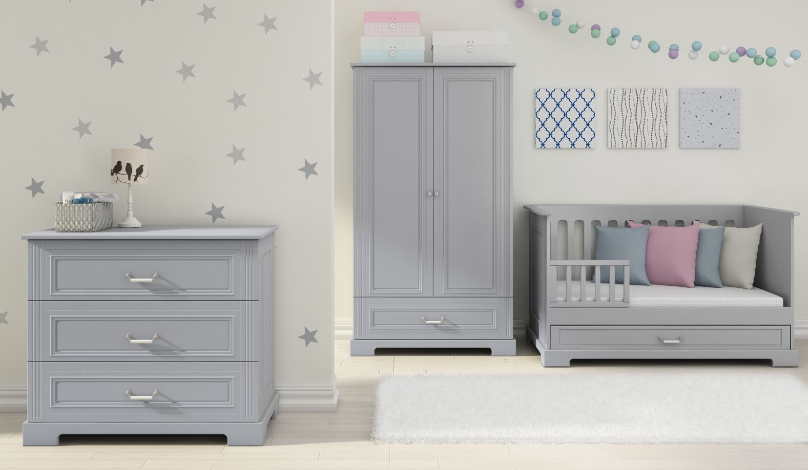 Raumhirsch Furniture Kinderkleiderschrank Ines, 2-türig – ideal für das Kinderzimmer