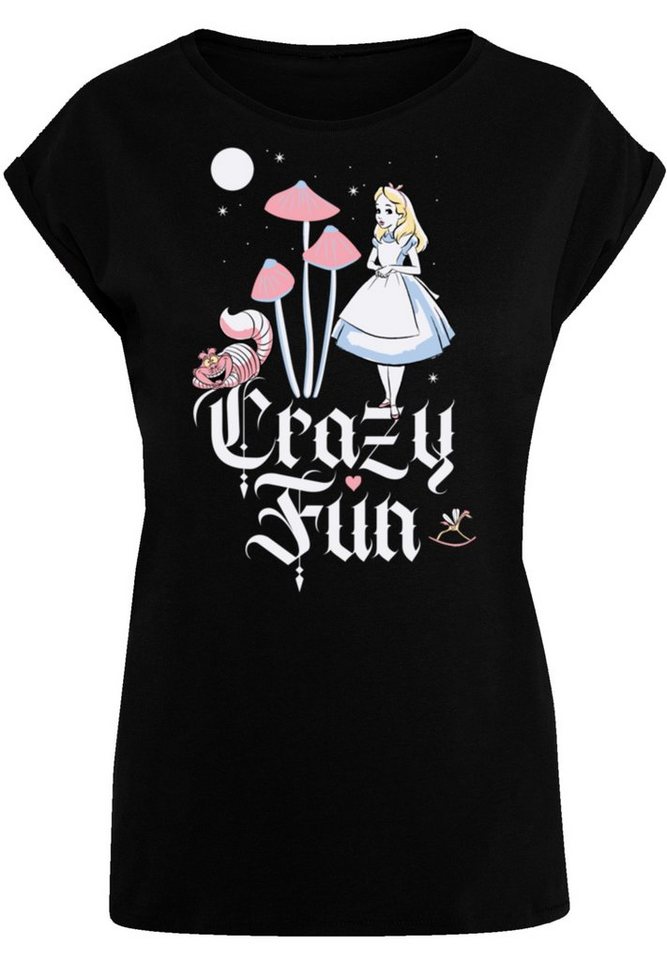 Sehr im Crazy mit Alice Fun Disney F4NT4STIC Tragekomfort Premium Baumwollstoff hohem Qualität, T-Shirt Wunderland weicher
