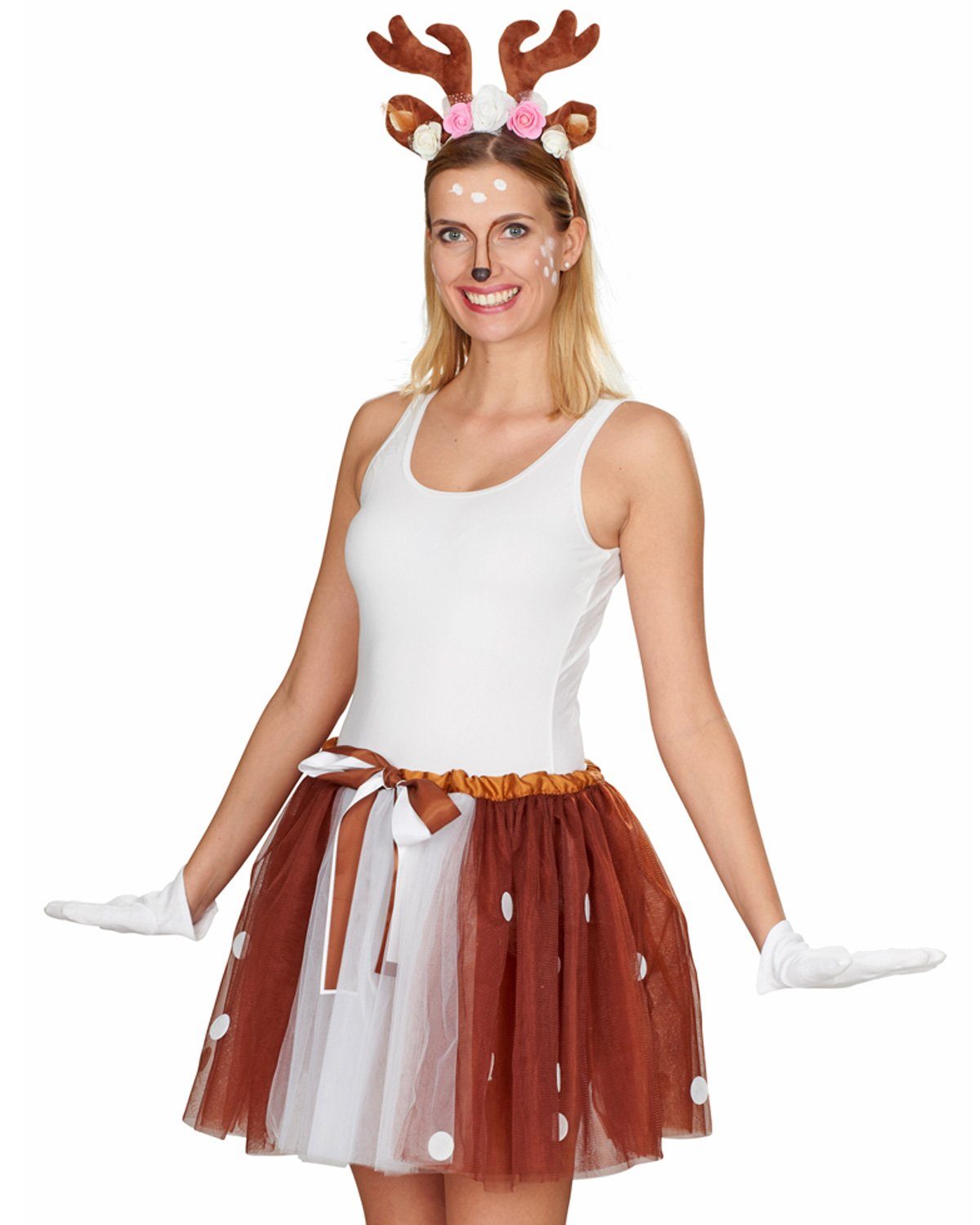 Das Kostümland Kostüm Reh Rentier Petticoat Tutu Rock 414005, Braun, Faschingskostüm