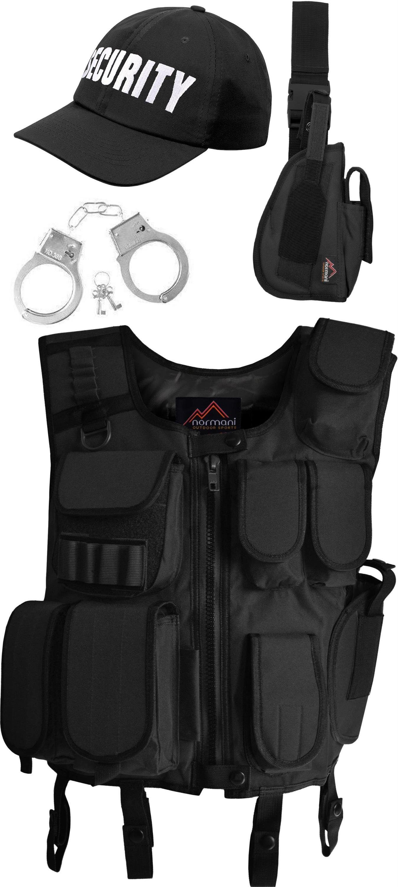 normani Polizei-Kostüm 5 Teiliges SWAT Kostüm Karneval Kostüm, Faschingskostüm SWAT FBI POLICE SECURITY