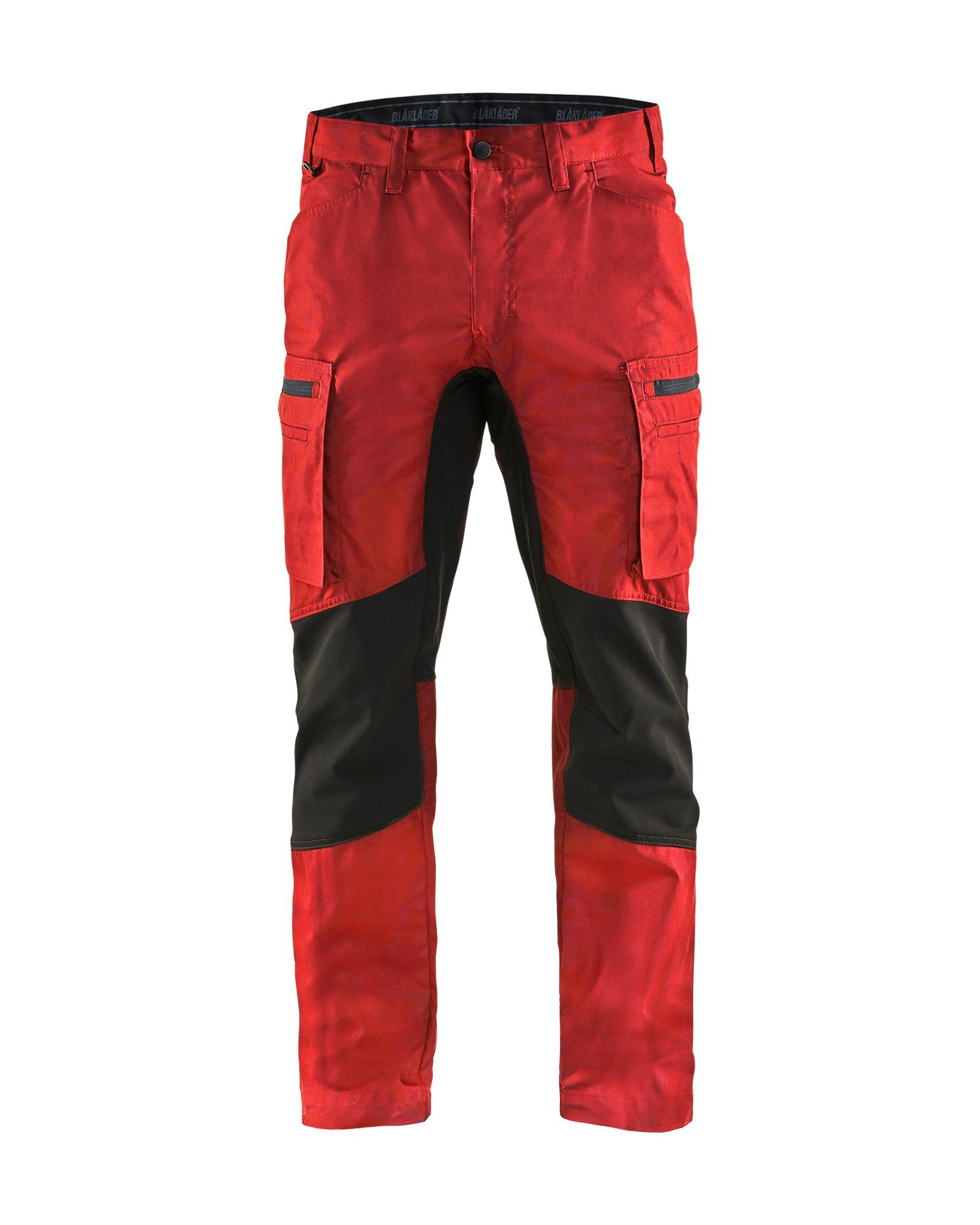 BLÅKLADER Arbeitsbundhose Service Arbeitshose Stretch (1-tlg) rot/schwarz