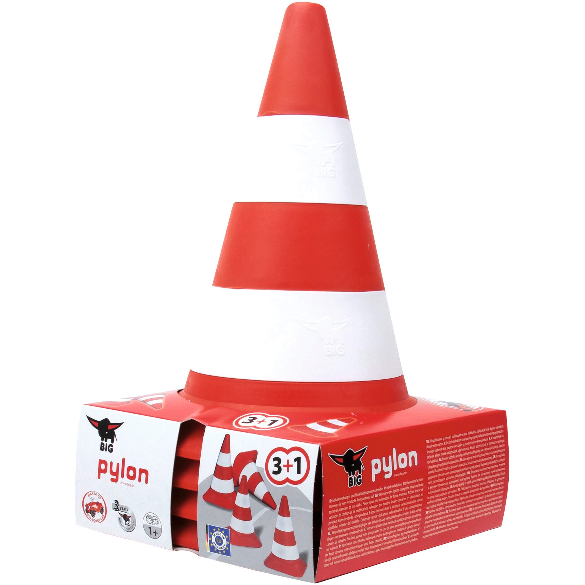 BIG Spielfahrzeug-Erweiterung BIG Pylonen Set 4 Stück, Verkehrszeichen