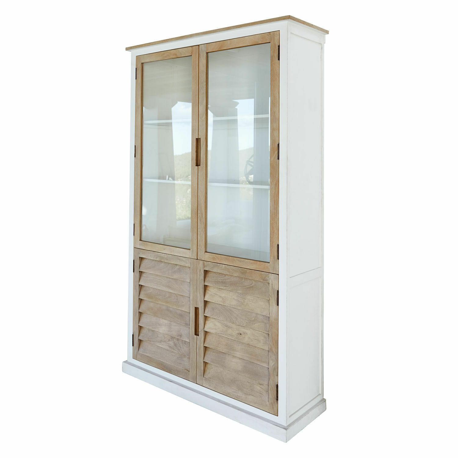 Mirabeau Glasvitrine Schrank Frapelle weiß/braun