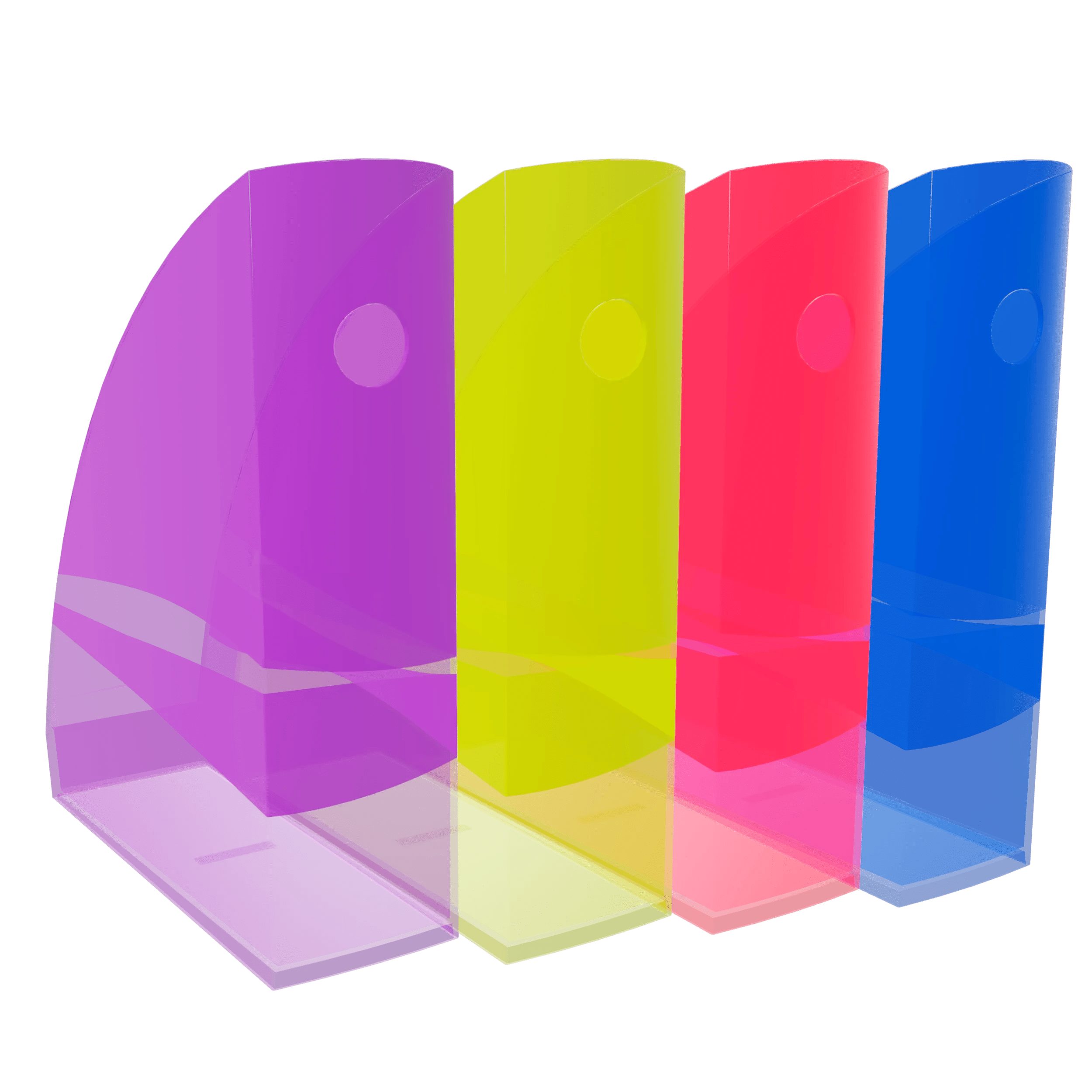 EXACOMPTA Aufbewahrungsbox Set mit 4 Stehsammlern Mag-Cube, Crystal - sortiert 182808SETD, Stehsammler