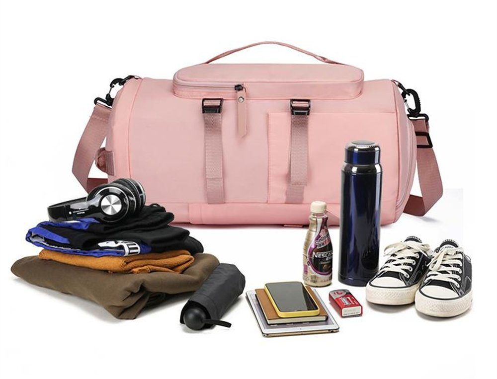 Rouemi Sporttasche Damen Reisetasche mit Kapazität, großer Rosa Sporttasche multifunktionale