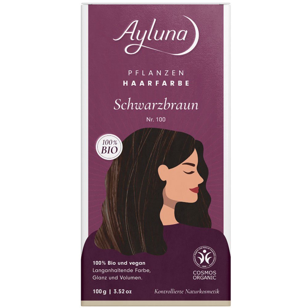 Schwarz, Ayluna 100 Haarfarbe Naturprodukt g, Schwarzbraun,