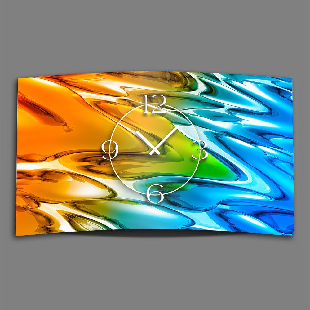 dixtime Wanduhr Abstrakt Farbverlauf Designer Wanduhr modernes Wanduhren Design leise (Einzigartige 3D-Optik aus 4mm Alu-Dibond) | Wanduhren