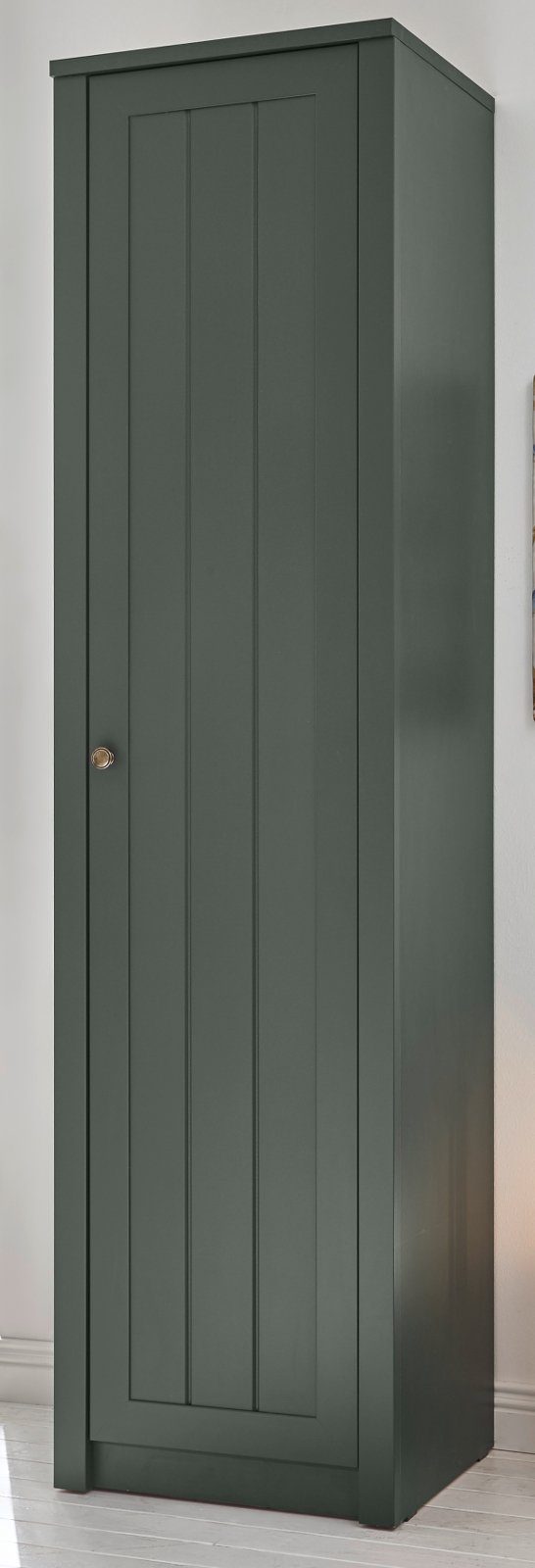 Furn.Design Schuhschrank Forres (Flurschrank in Landhaus grün, 50 x 197 cm) mit viel Stauraum
