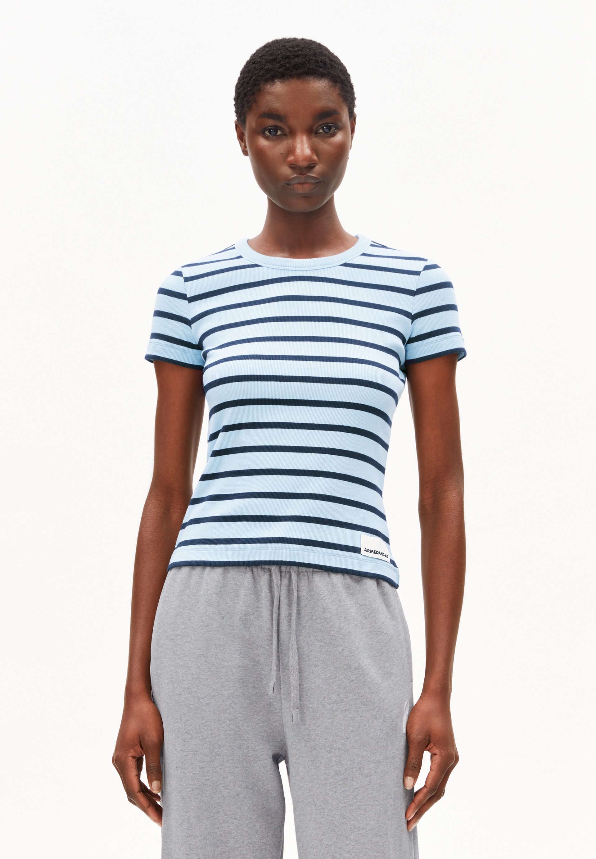 T-Shirt KARDAA STRIPES Ripp-T-Shirt aus Bio-Baumwoll Mix