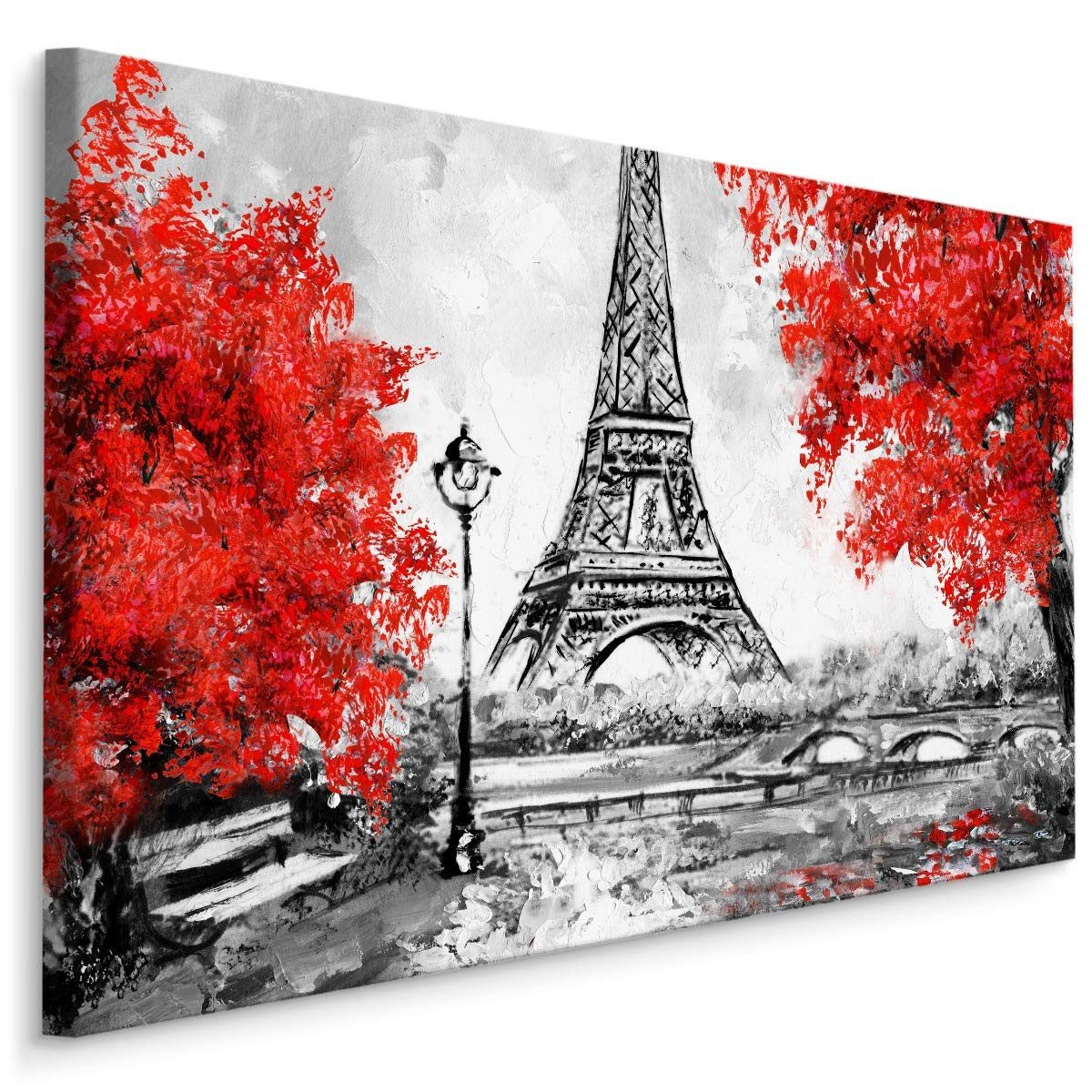 Muralo Leinwandbild Architektur – Leinwandbild Wandbild Kunstdruck Wohnzimmer, Gebäude (1 St), Paris – Stadt – Frankreich, 70 x 50 cm, aufhängefertig