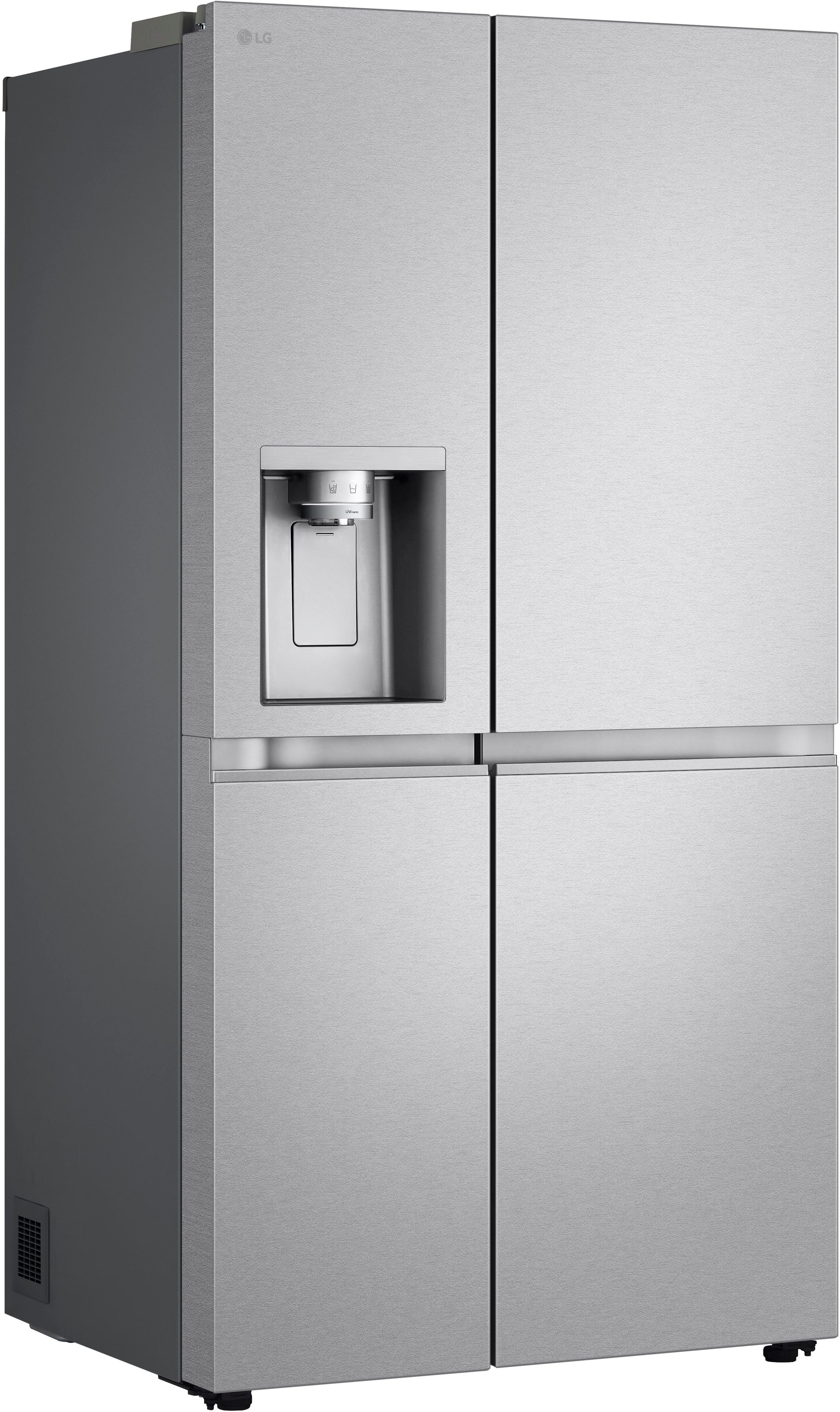 Valentinstagsgeschenk LG Side-by-Side GSLE91MBAB, 179 cm hoch, 91,3 cm breit, Eis-, Crushed Ice- und Wasserspender, Total No Frost, silberfarben, Fron