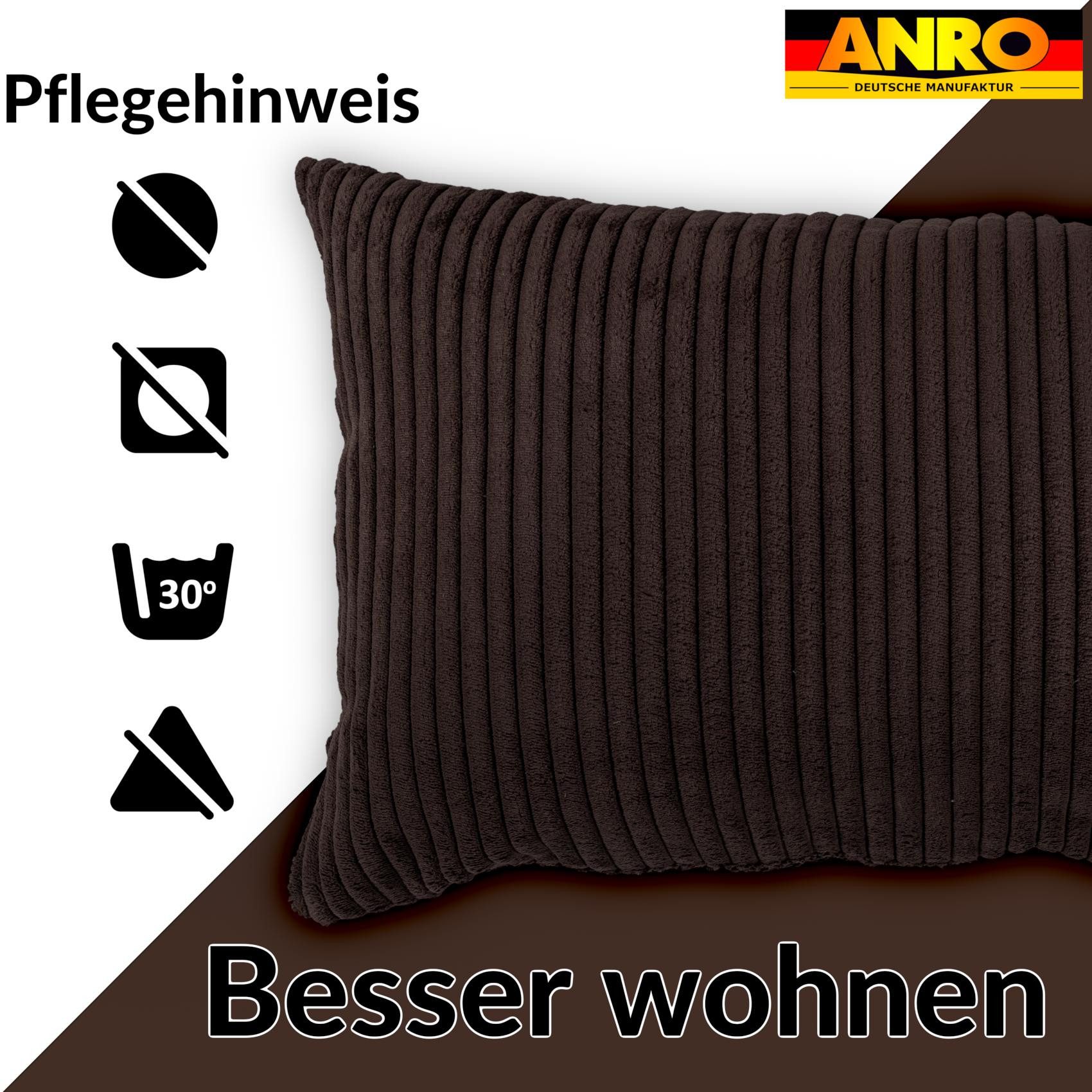 ANRO Dekokissen Kissenhülle MIT oder OHNE Füllung Kissenbezug Zierkissen, Kissenhülle in 30x50cm ohne Füllung Dunkelbraun – Bild 5 von 5