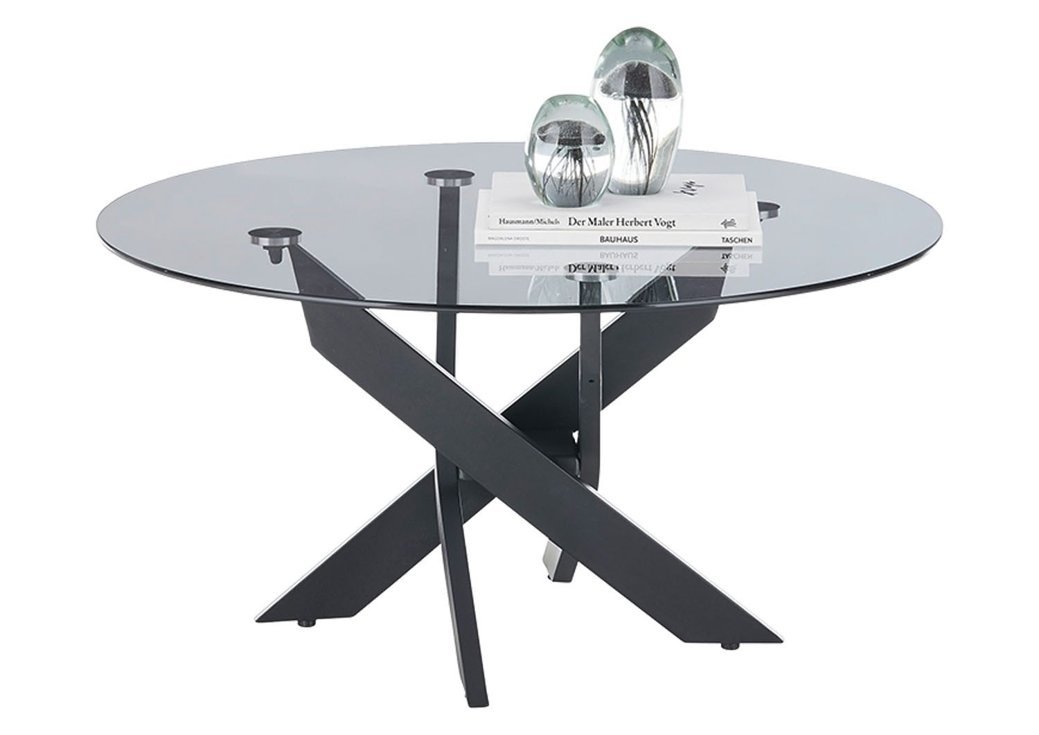 MCA furniture Couchtisch KOPENHAGEN, Ø 80 x H 45 cm, Transparent, Schwarz, günstig online kaufen