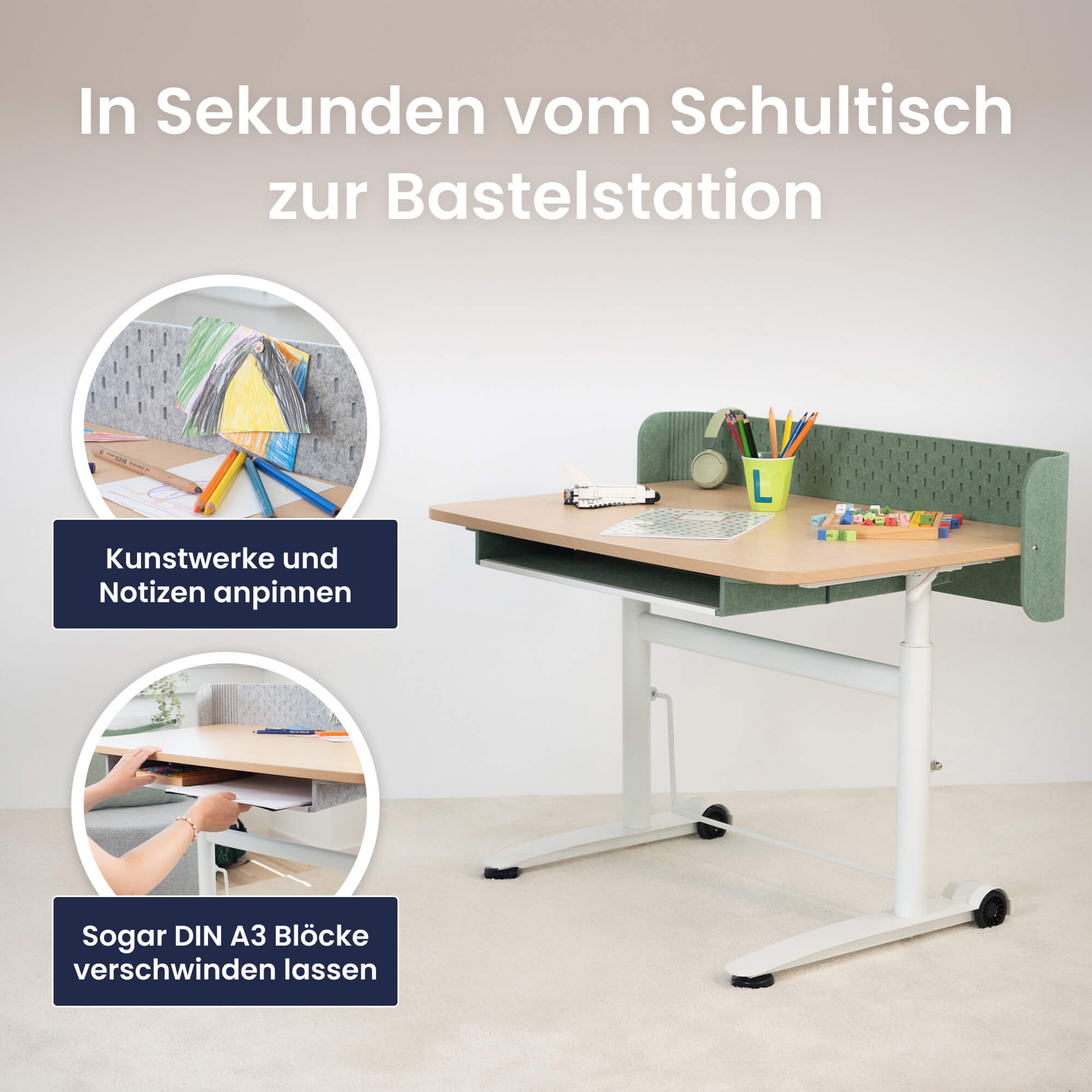 Ergotopia Kindertisch Desktopia Kids - Höhenverstellbarer Kinderschreibtisch – Bild 4 von 5