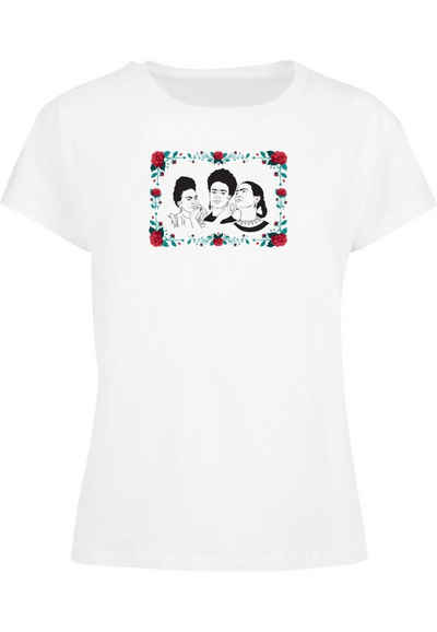 Merchcode T-Shirt Merchcode Damen Ladies Frida Kahlo - 3 with flowers Box Tee (1-tlg)