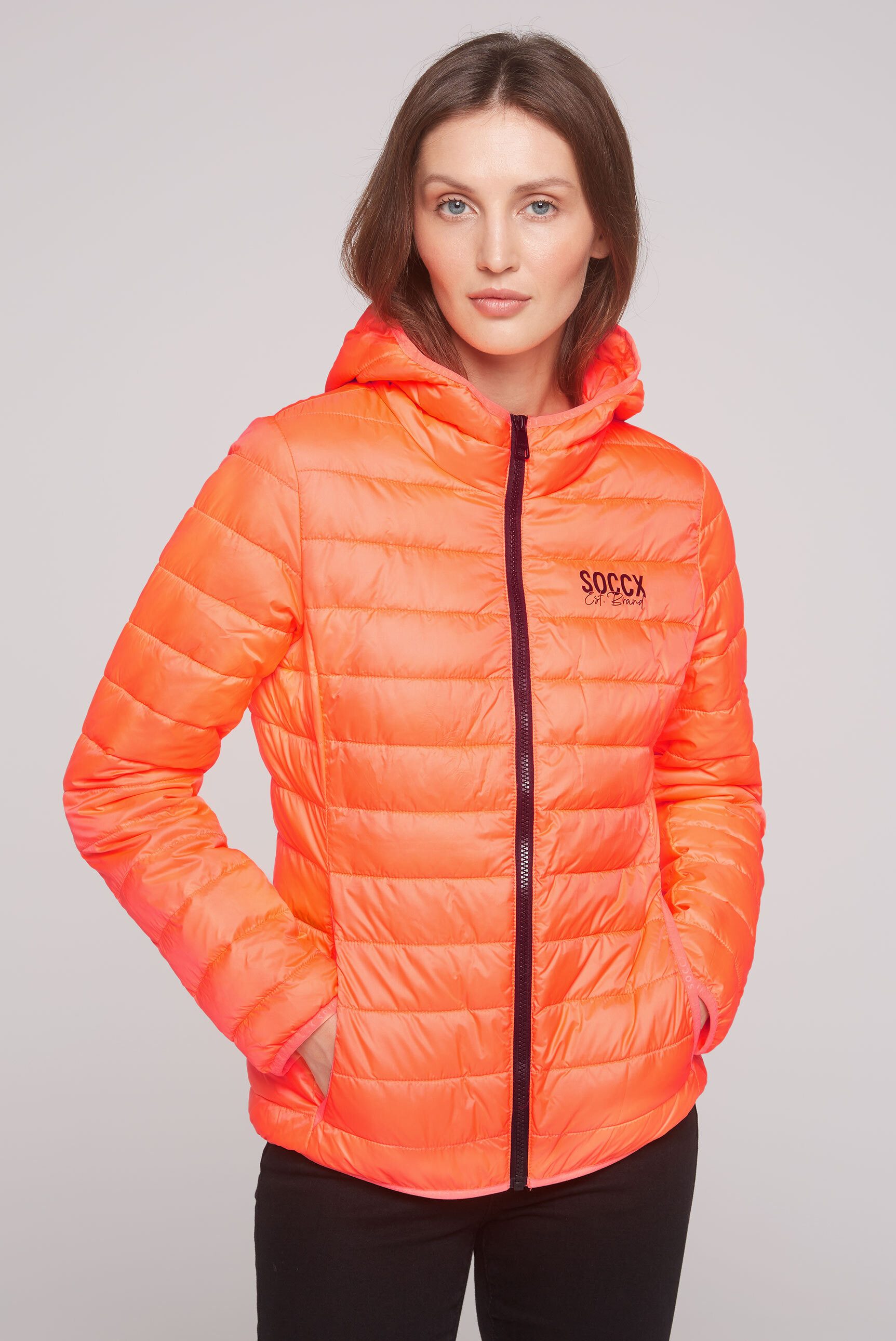 SOCCX Outdoorjacke mit elastischem Saumabschluss