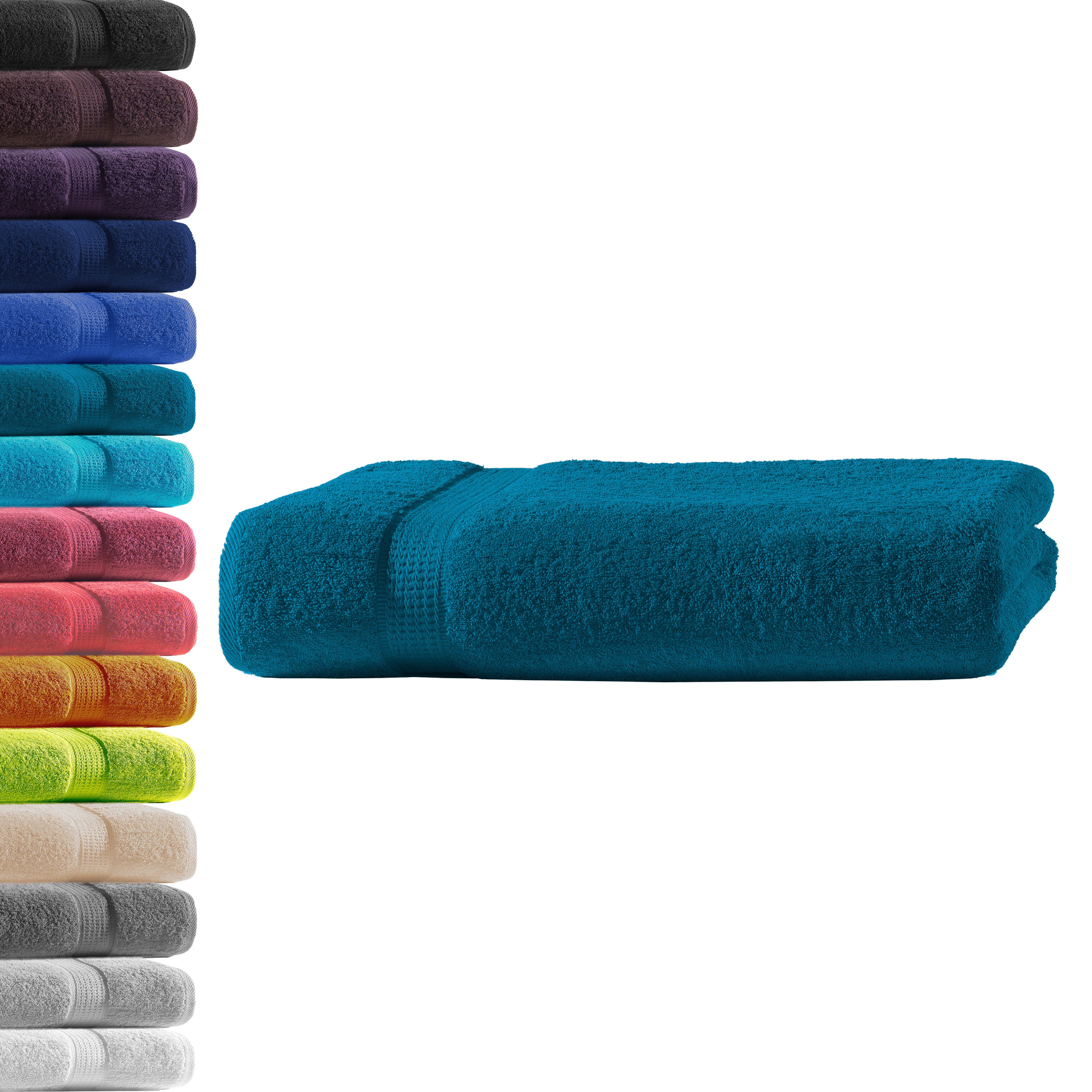 Hometex Premium Textiles Handtuch in Premium Qualität 500 g/m², Feinster Frottier-Stoff 100% Baumwolle, 1x Badetuch, weich, saugfähig, extra schwer & flauschig