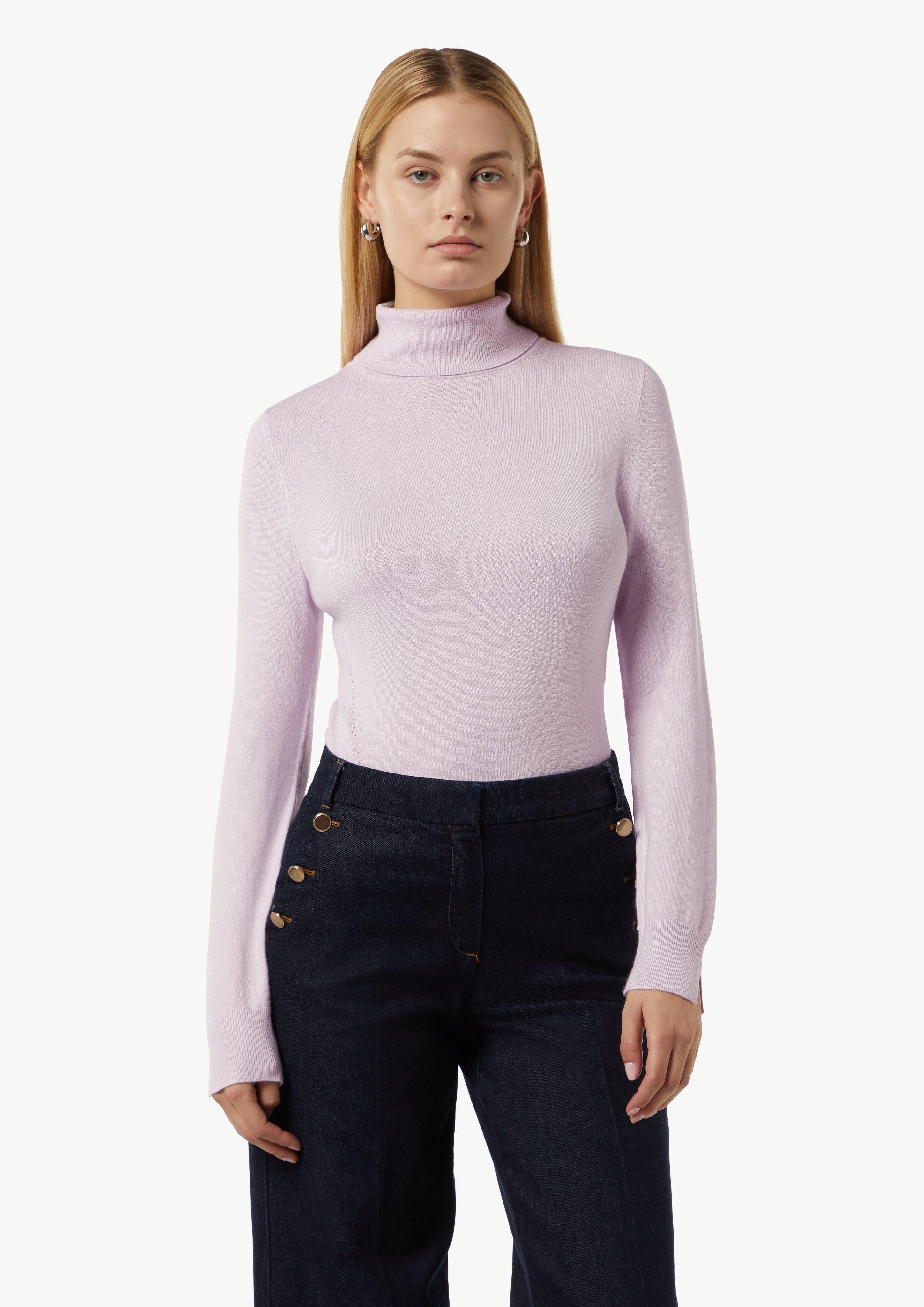 Langarmshirt Eleganter Feinstrickpullover mit Rollkragen