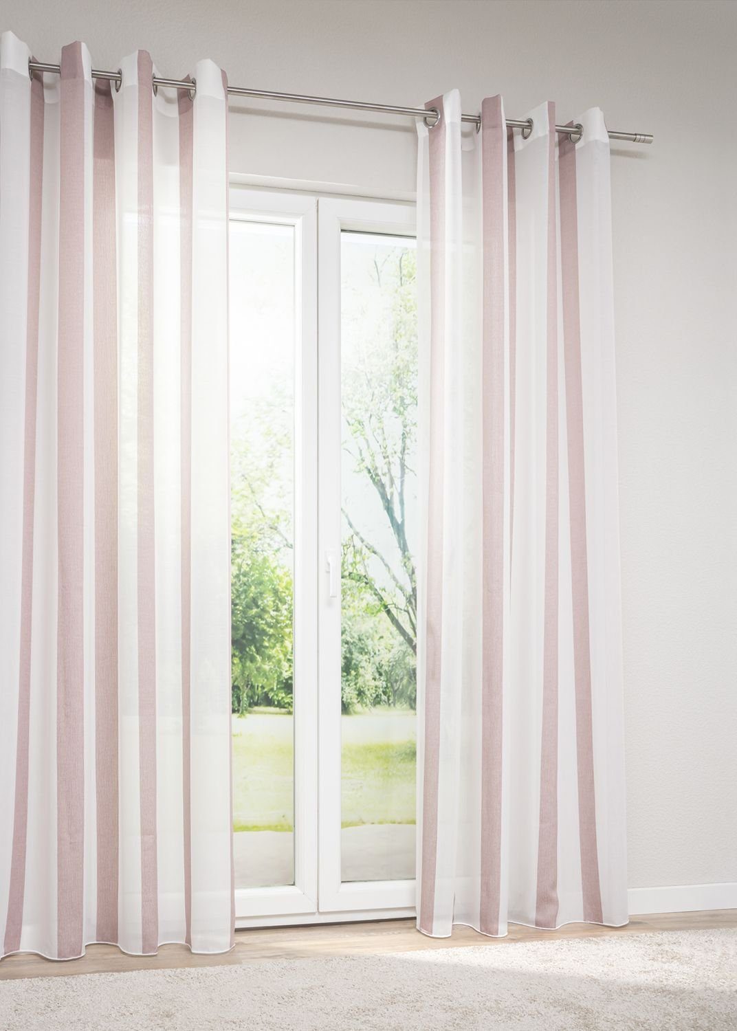 Vorhang Ösenschal Esira, LYSEL®, (1 St), halbtransparent, HxB 245x144cm rosé