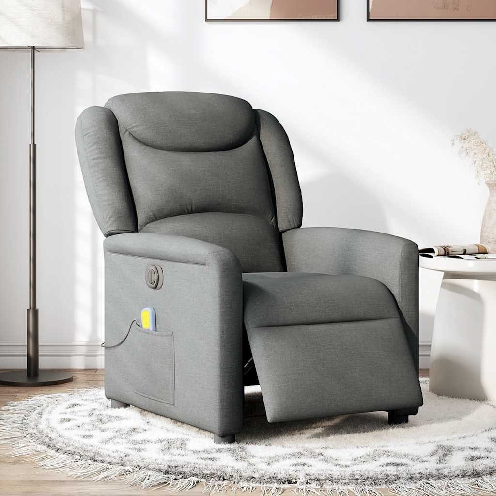 vidaXL Sessel Massagesessel Elektrisch Dunkelgrau Stoff günstig online kaufen