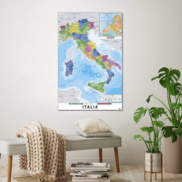 Grupo Erik Poster Mappa Italia Fisico Politico Karte von Italien 61 x 91,5 cm