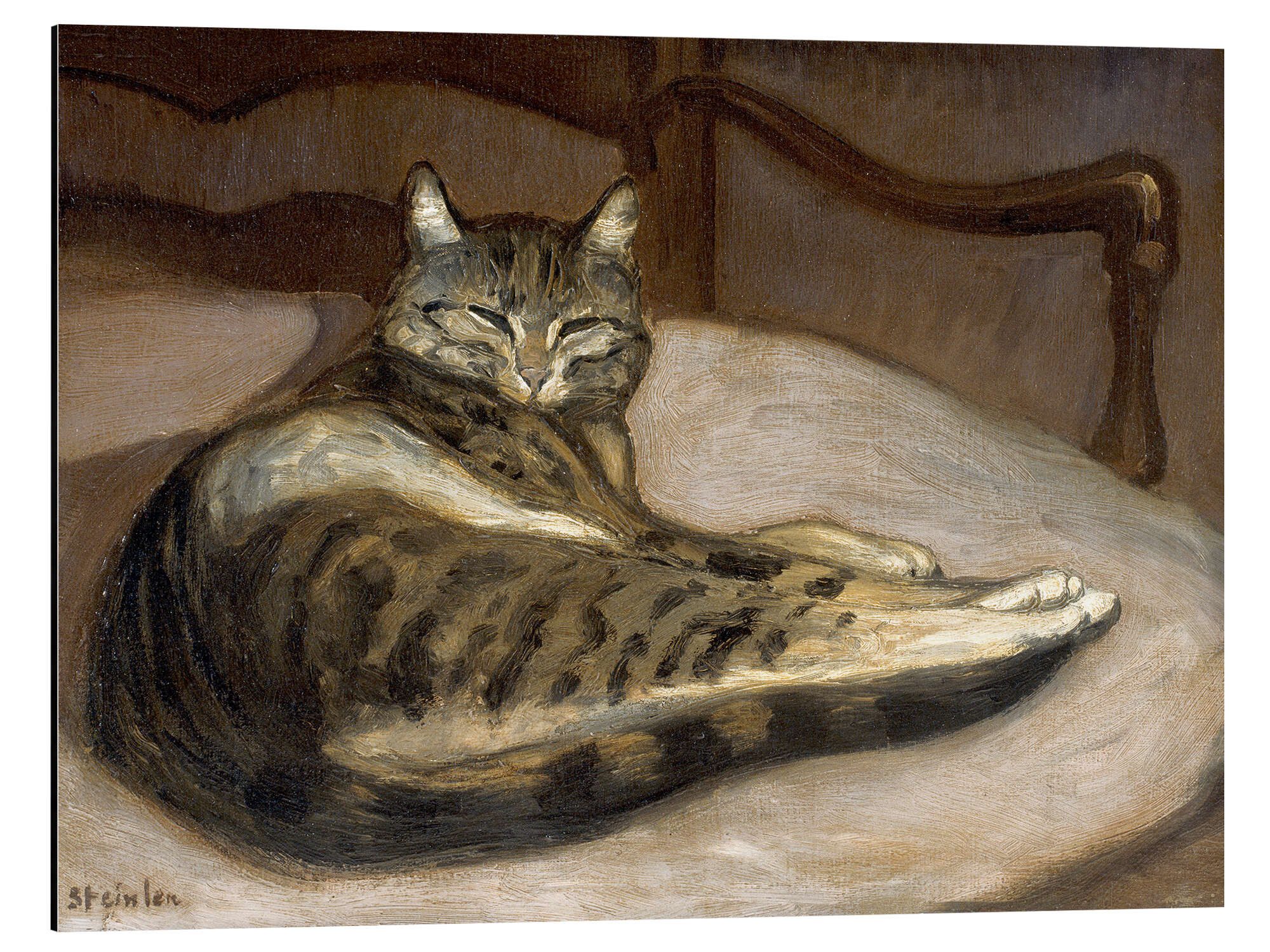Posterlounge Wandbild Katze auf einem Sessel, Théophile-Alexandre Steinlen, erhältlich als Poster, Leinwandbild, Wandsticker oder Acrylglasbild