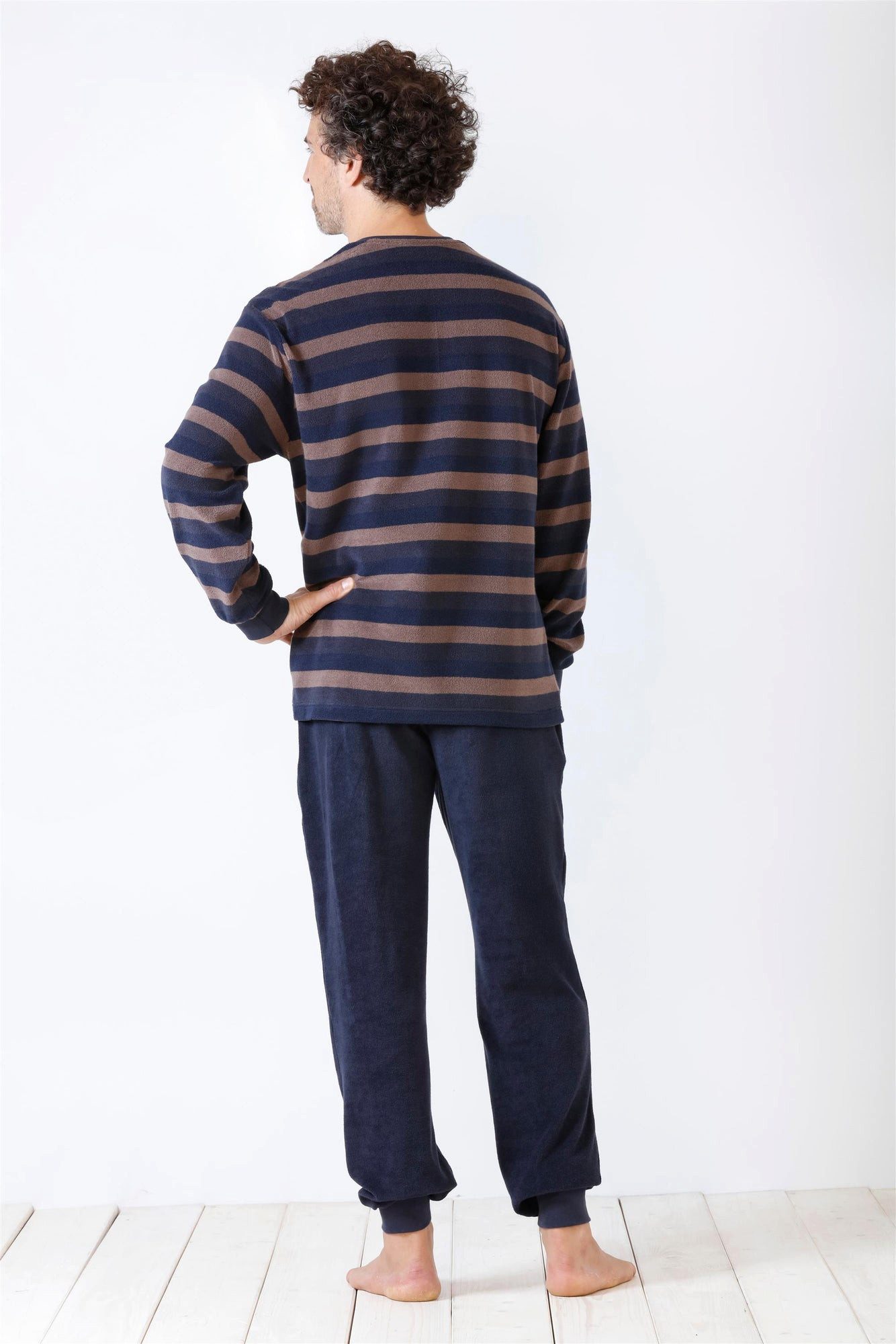 Hajo Schlafanzug Herren Schlafanzug mit Bündchen Frottee günstig online kaufen