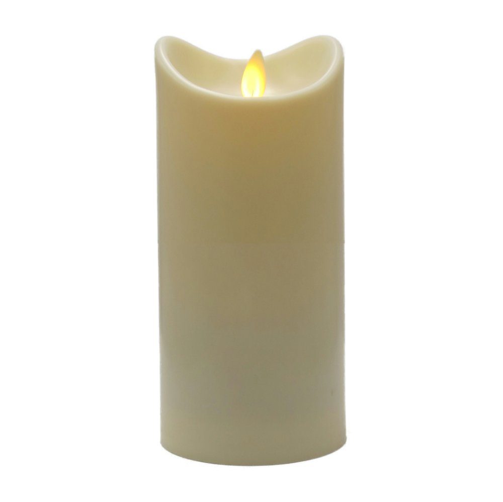 BONETTI LED-Kerze LED Stumpenkerze mit beweglicher Flamme, rotierender Docht, Timer, batteriebetrieben, LED-Kerzenlicht