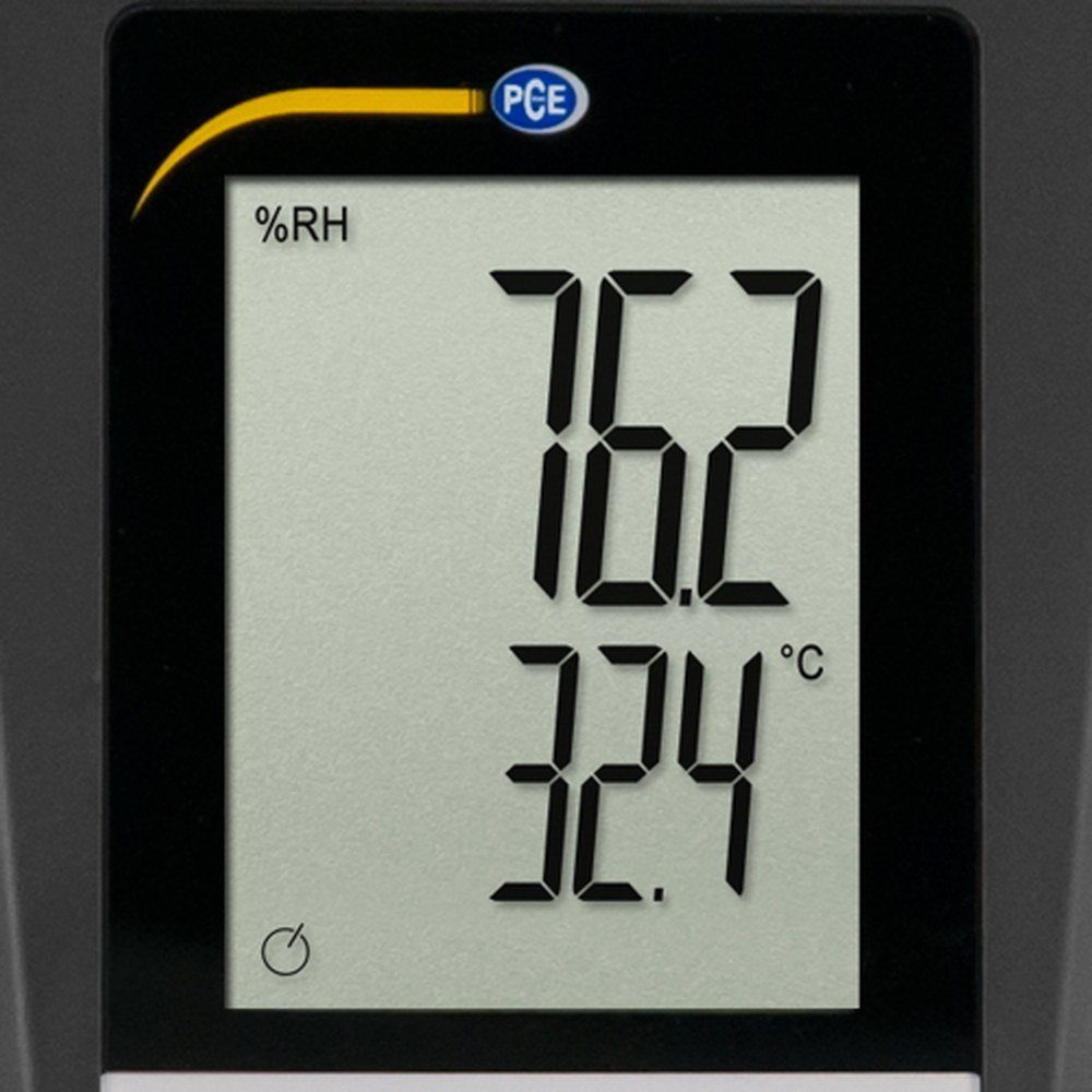 PCE Instruments Klimamesser Luftfeuchtemessgerät Hygrometer Feuchtemessgerät (rel) PCE-HVAC 3S, (1 Stück), HOLD- und Extremwertanzeige