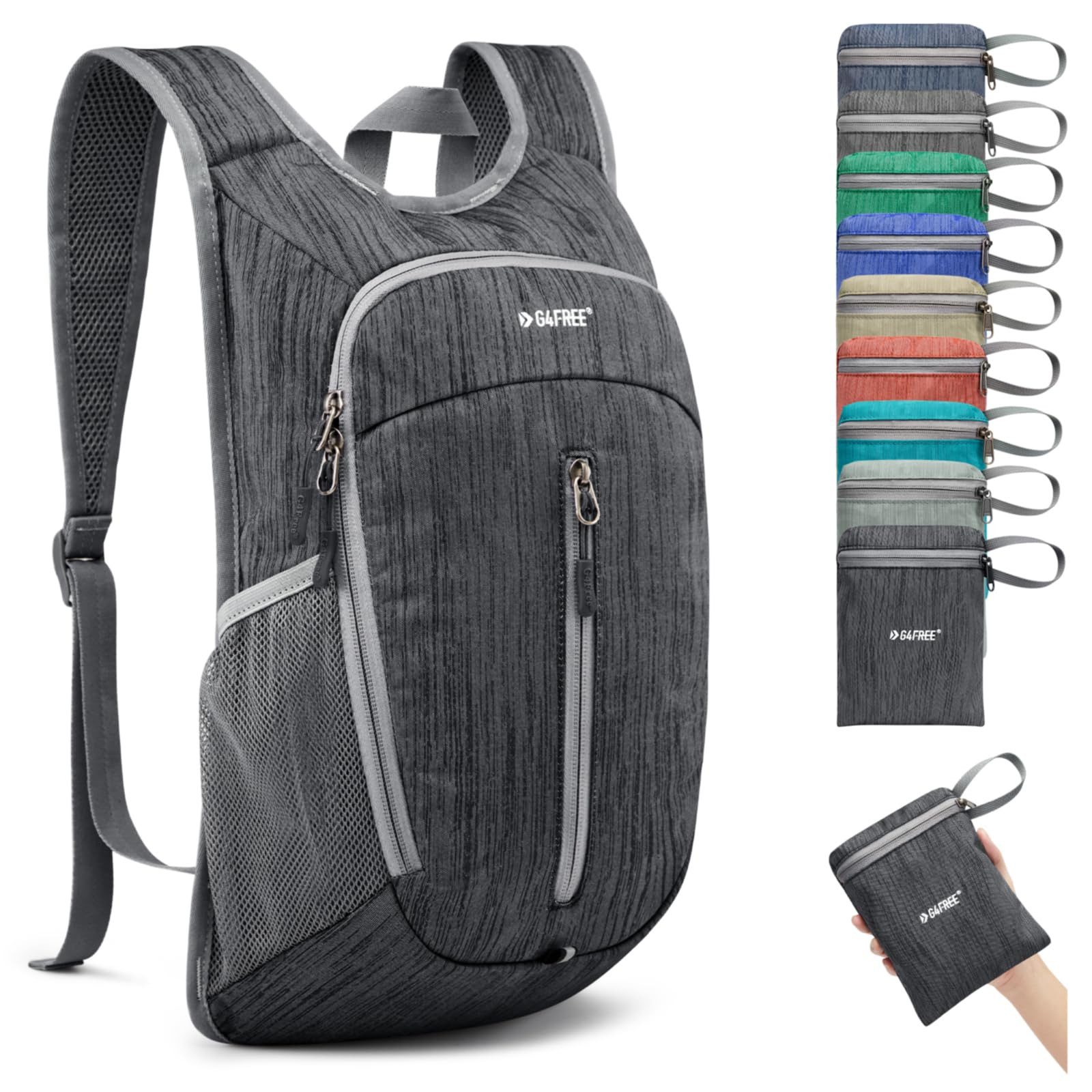 G4Free Wanderrucksack 10L Kleiner Wanderrucksack Leicht Faltbar Freizeit Tagesrucksack (1-tlg), 10-Liter-Freizeit-Faltrucksack