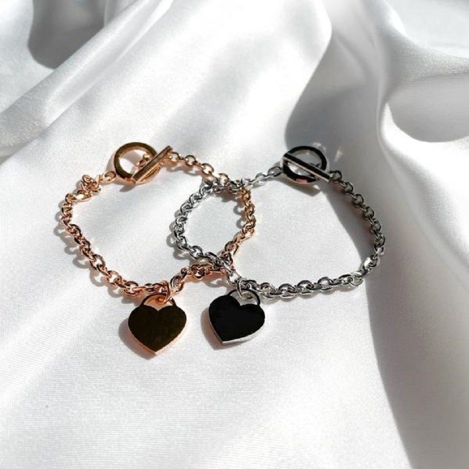 GOLDKLEIN Armband Edelstahl Herz Schmuck Armkette, günstig online kaufen